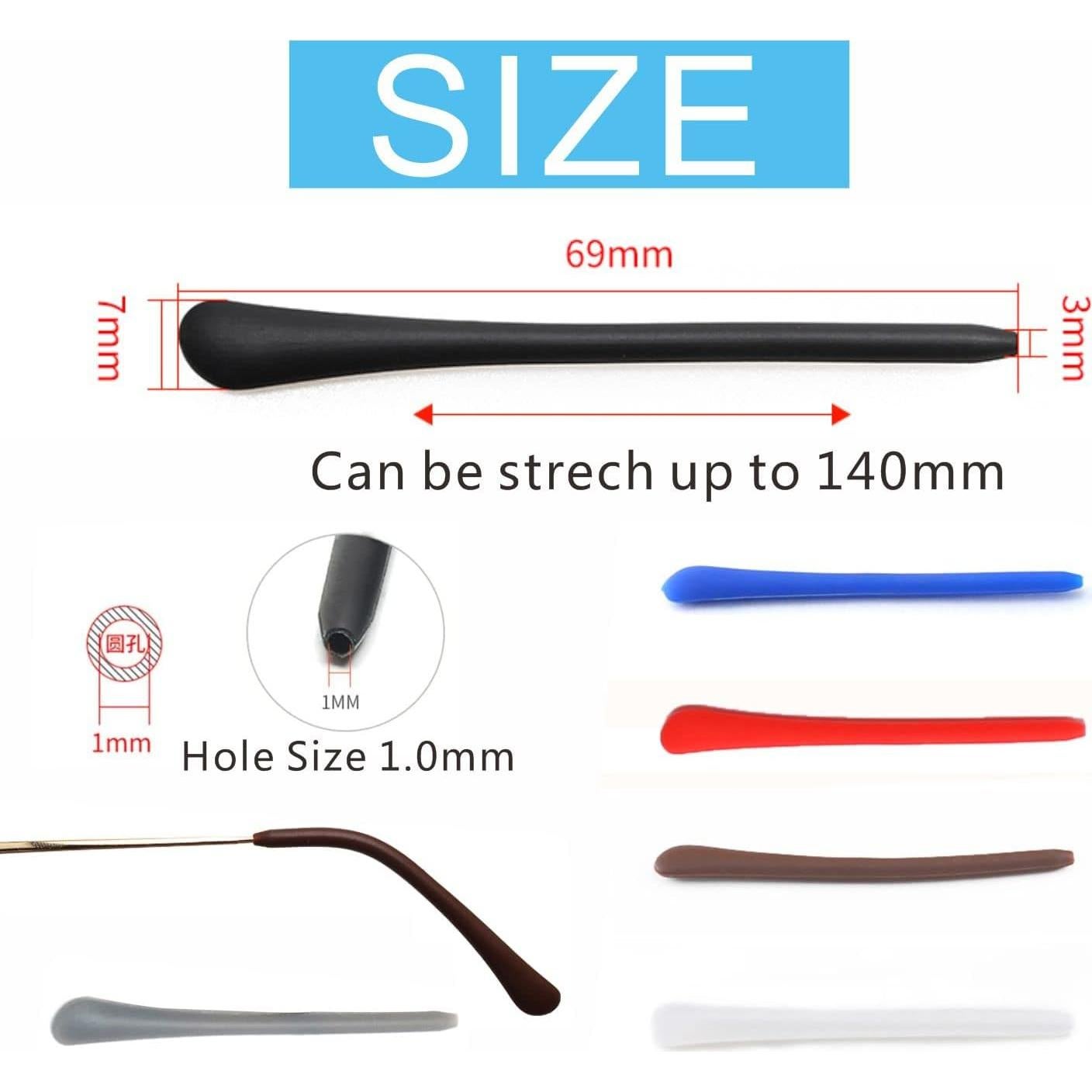 Puntas de Gafas de Silicona Antideslizante KECHIO 2 Negro 1 Blanco 2 Marrón