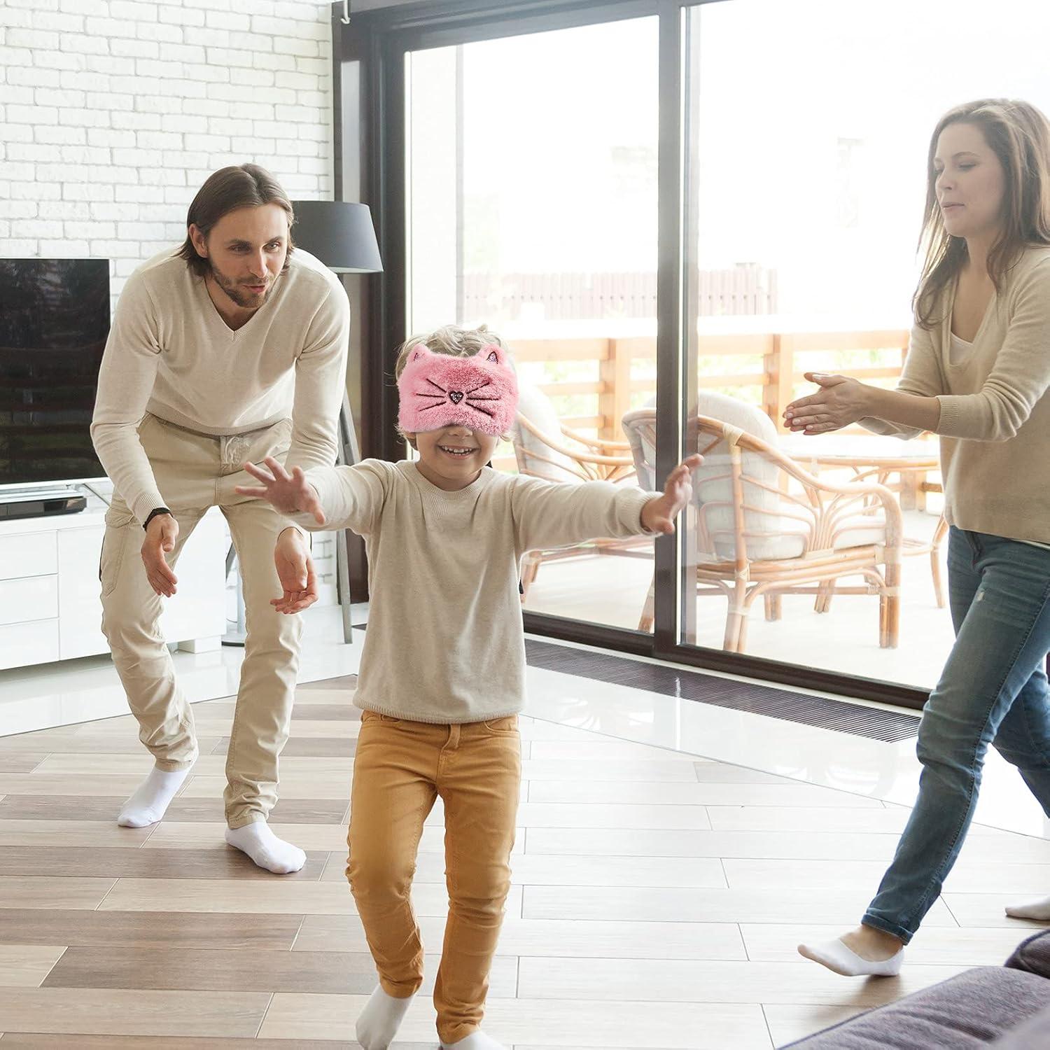 Geyoga 6 Pcs Máscaras de Sueño de Felpa - Conejo, Unicornio y Gato