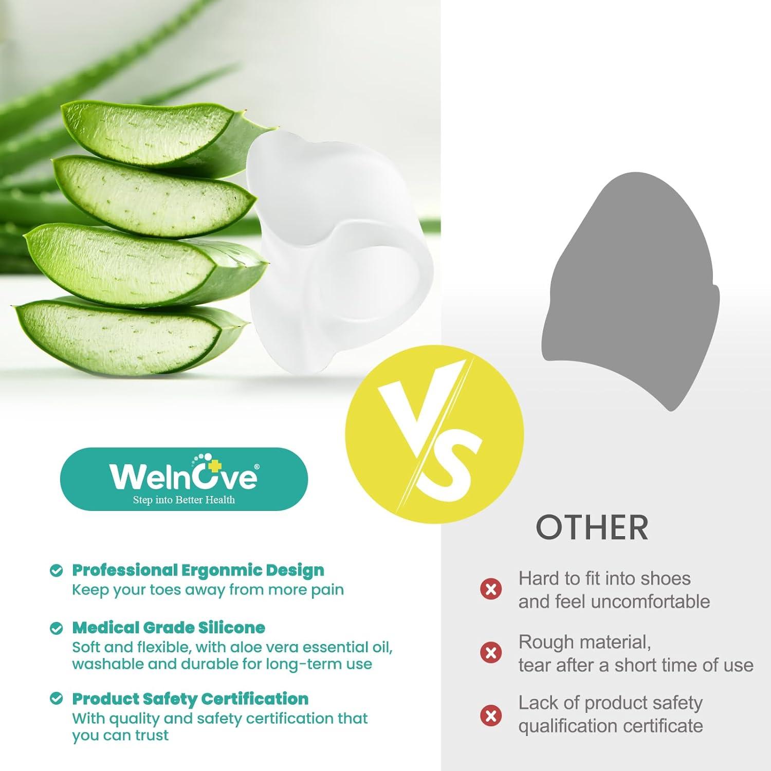 Separadores de Dedos Welnove - 8 Piezas con Aloe Vera, Pequeño