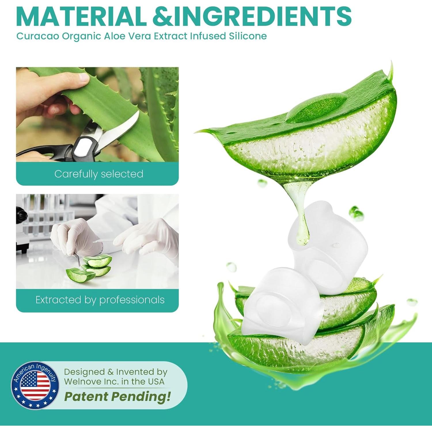 Separadores de Dedos Welnove - 8 Piezas con Aloe Vera, Pequeño