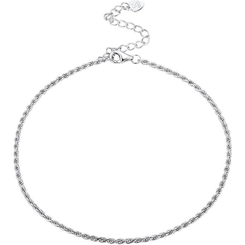 Pulsera de Tobillo de Plata Esterlina 925 Prosilver Ajustable 22-27 cm