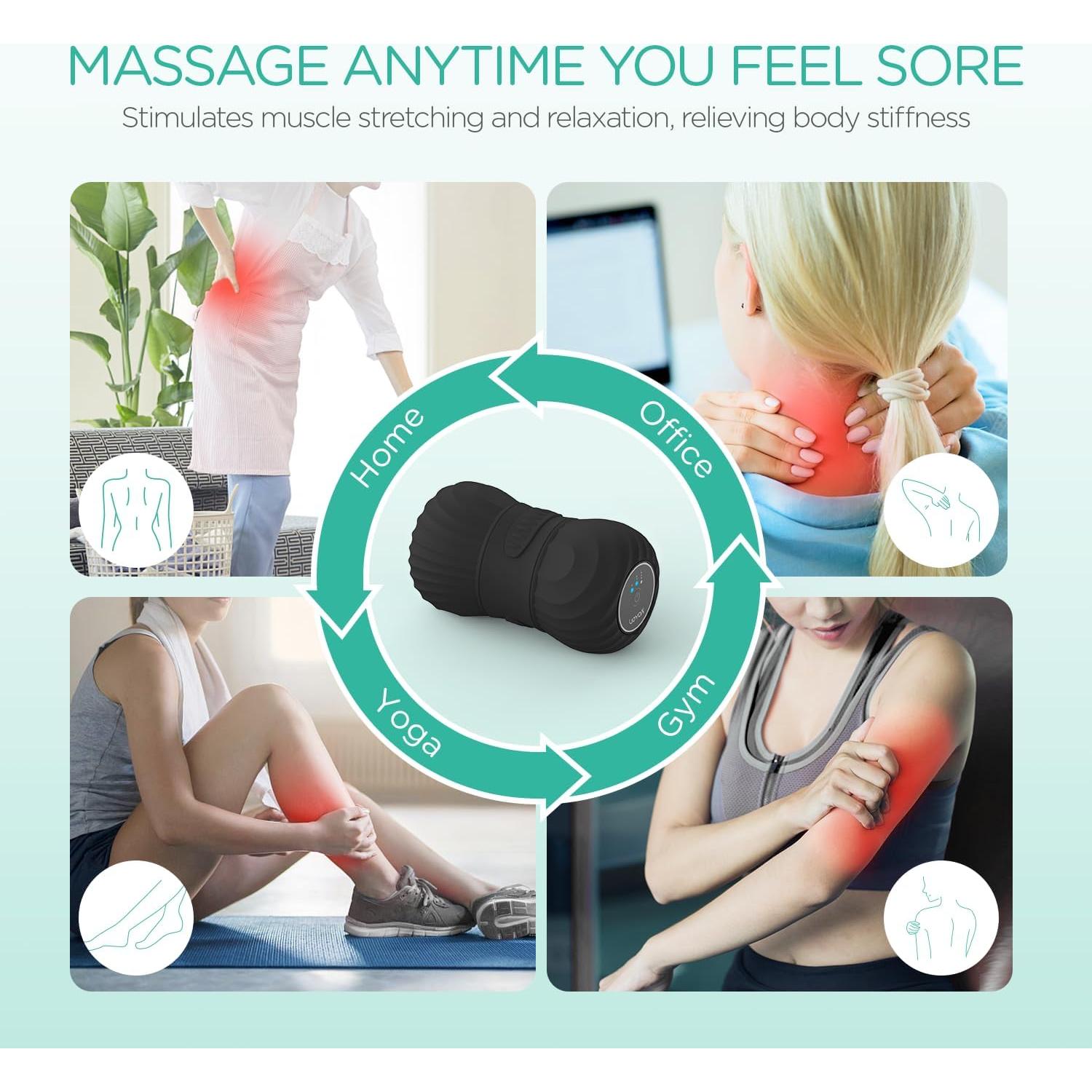 Rodillo de Masaje Vibrante VOYOR-HEALTH MB300 Negro 4 Modos