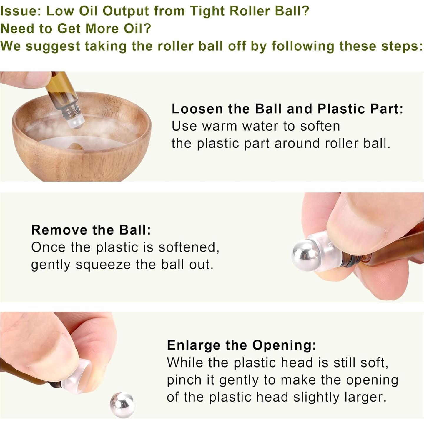 10 Botellas de Vidrio Ámbar 3ml con Roll-on Newzoll