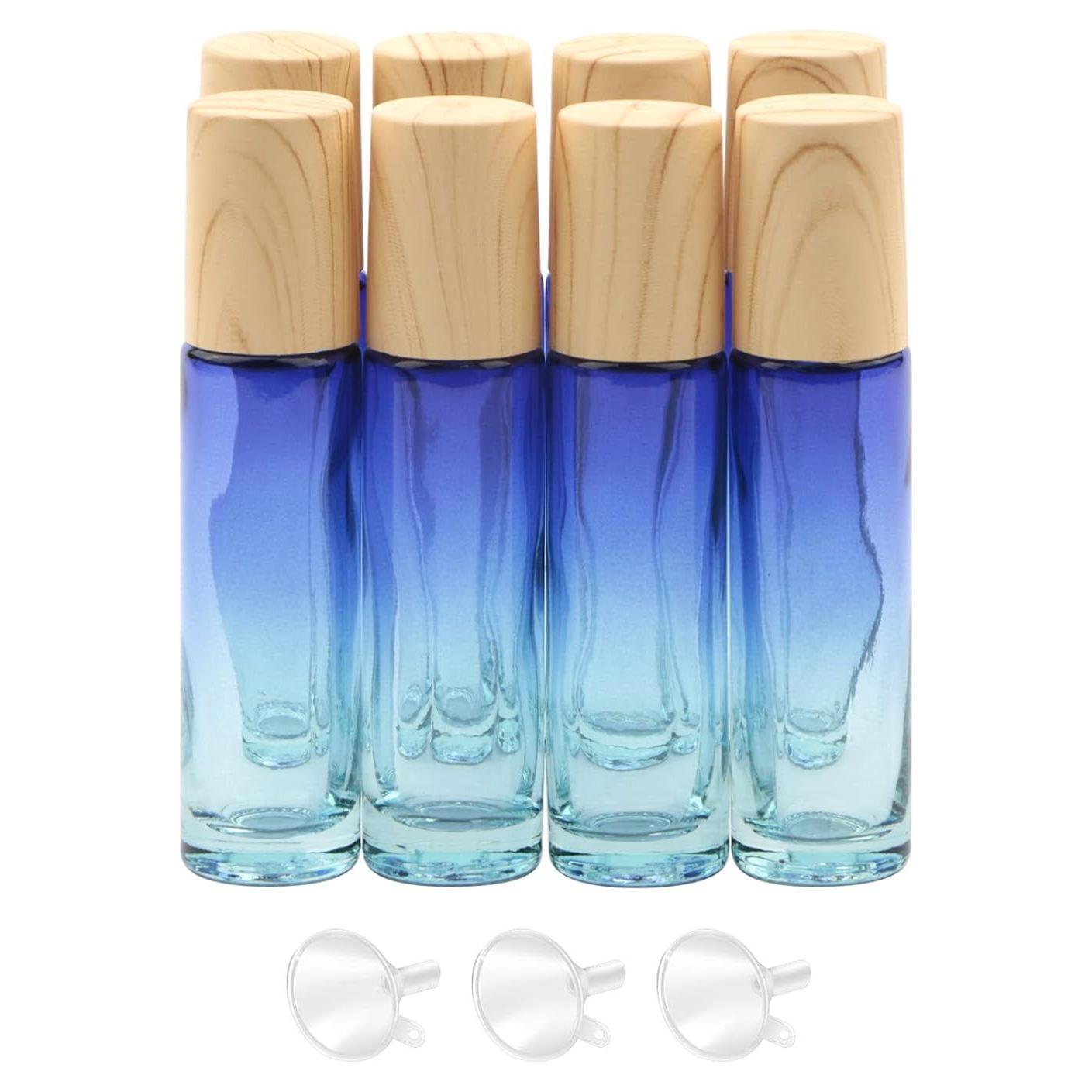 8 Botellas de Rodillo de Vidrio 10 ml Newzoll Azul Gradiente
