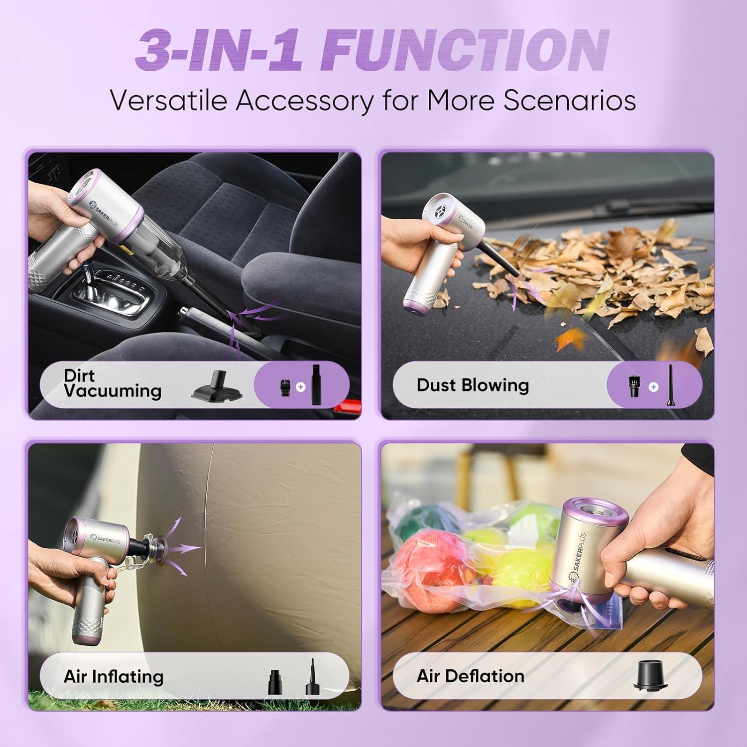 Aspiradora Portátil SakerPlus DB-S03 3 en 1 18000Pa Sin Cable