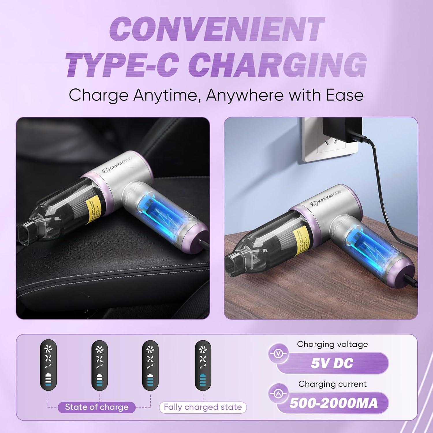 Aspiradora Portátil SakerPlus DB-S03 3 en 1 18000Pa Sin Cable