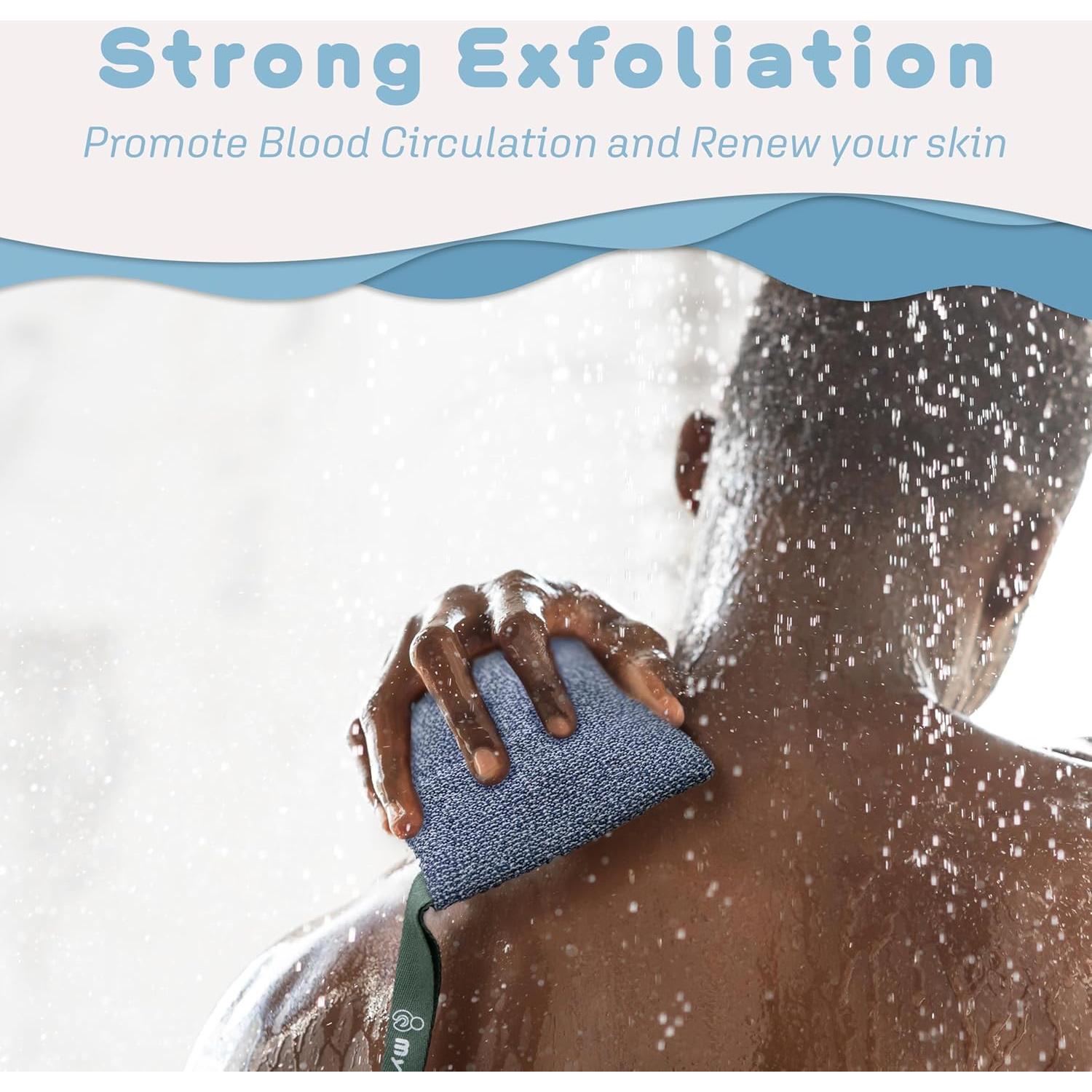 Bolsa de Jabón Exfoliante myHomeBody - 2 Paquete, Azul y Gris