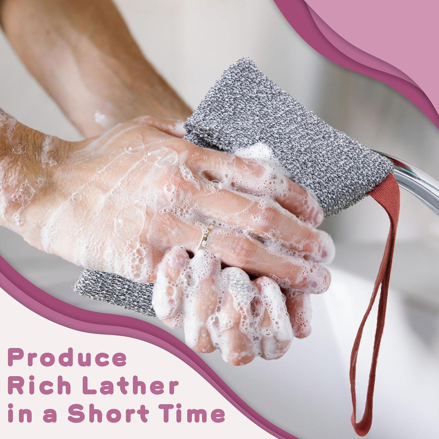 Bolsa de Jabón Exfoliante myHomeBody - 2 Paquete, Azul y Gris