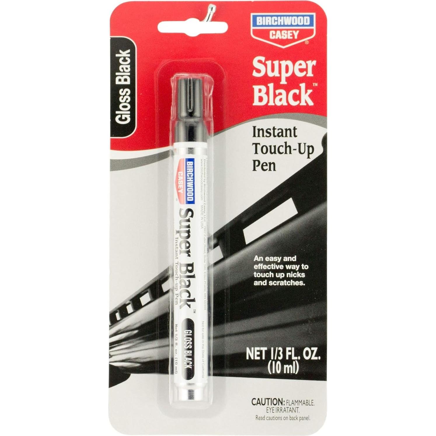 Birchwood Casey Long-Lasting Fast-Drying Super Black Touch-Up Pen for Deep Scratches and Worn Areas, FLAT BLACK, 0.33 OUNCE