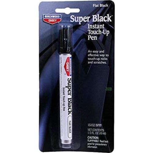 Birchwood Casey Long-Lasting Fast-Drying Super Black Touch-Up Pen for Deep Scratches and Worn Areas, FLAT BLACK, 0.33 OUNCE