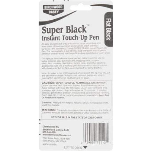 Birchwood Casey Long-Lasting Fast-Drying Super Black Touch-Up Pen for Deep Scratches and Worn Areas, FLAT BLACK, 0.33 OUNCE