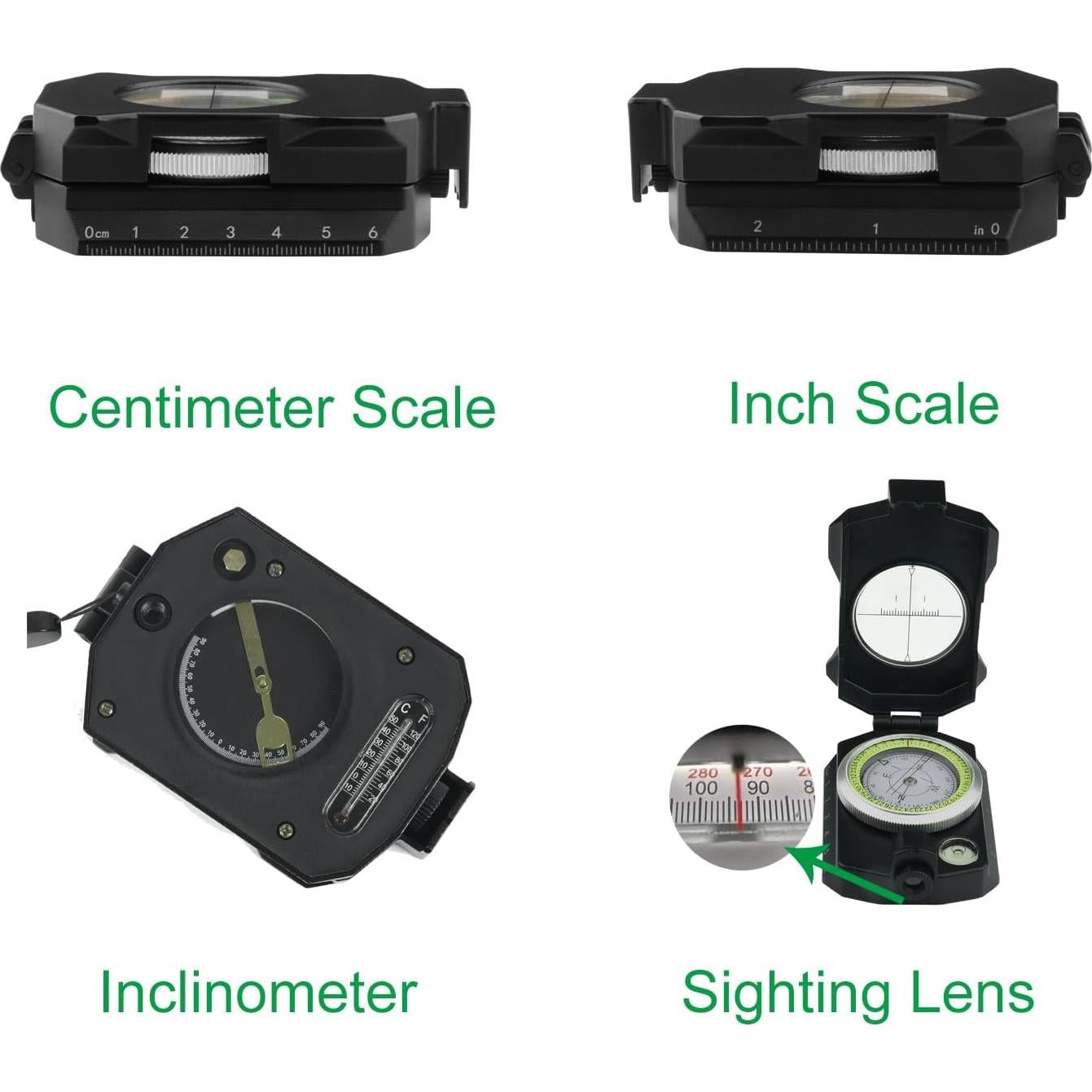 Brújula Militar JYEASTZ con Clinómetro y Lente Ajustable