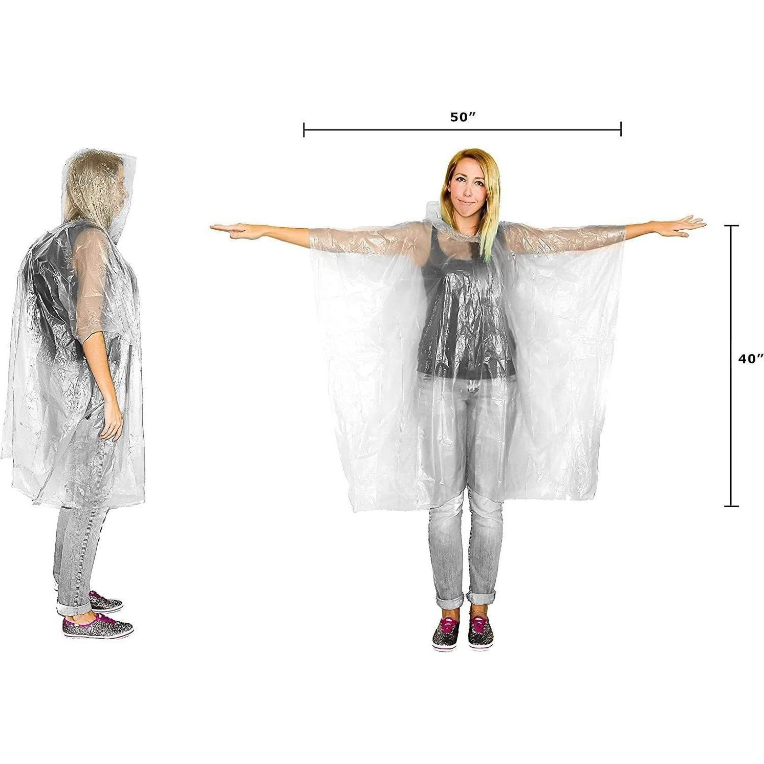 Ponchos de Lluvia Lingito 20 Paquete Transparentes para Familia