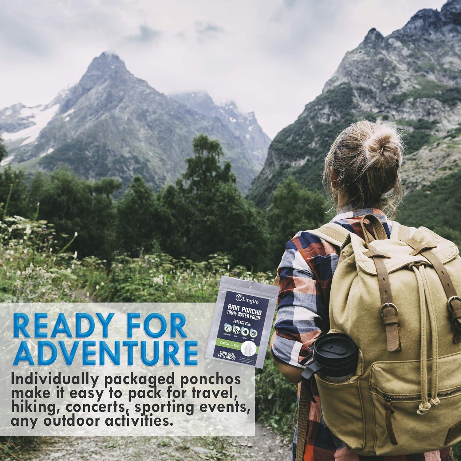 Ponchos de Lluvia Lingito 20 Paquete Transparentes para Familia