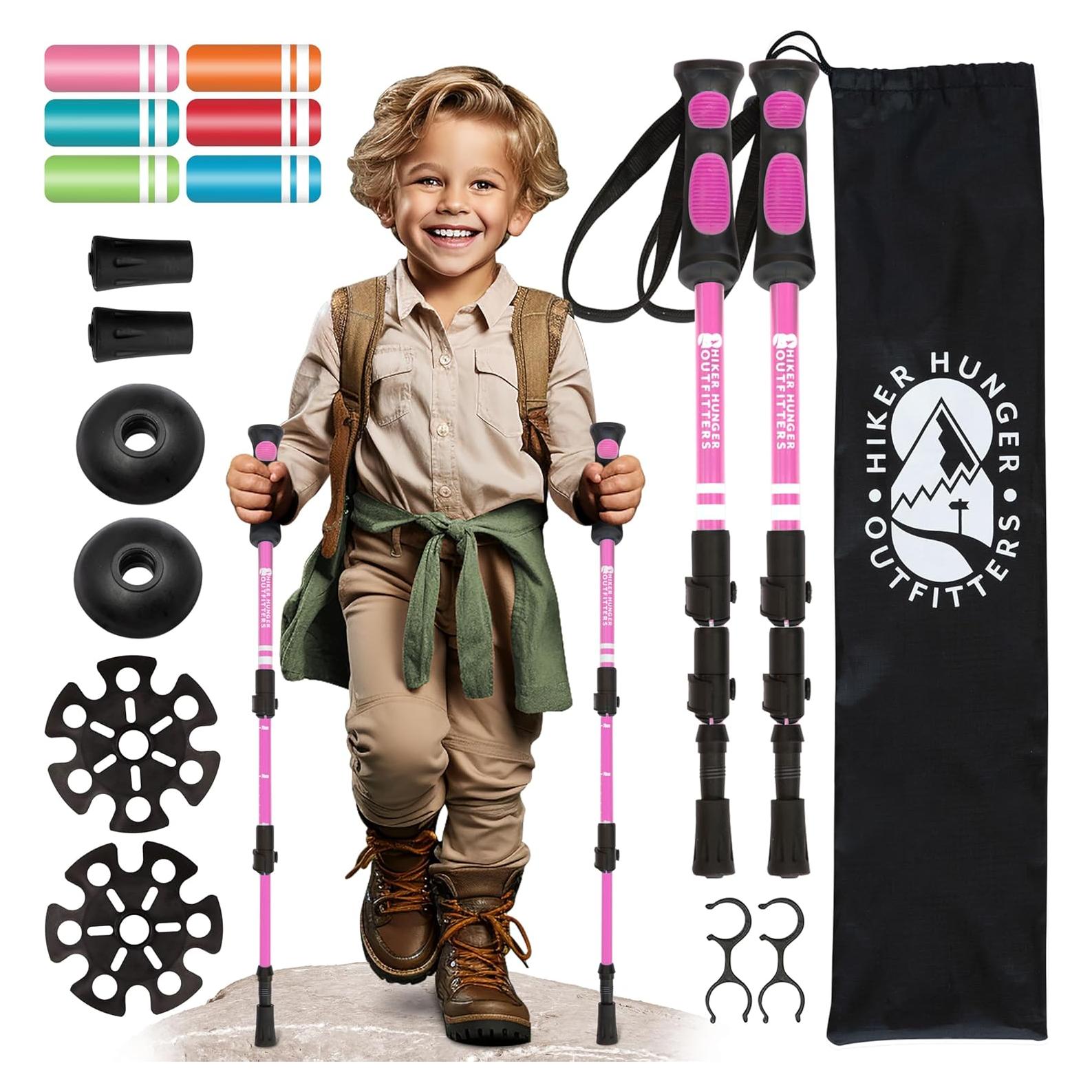 Bastones de Senderismo para Niños Hiker Hunger Rosa Ajustables