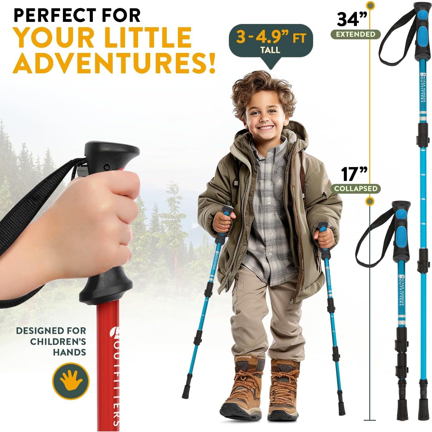 Bastones de Senderismo para Niños Hiker Hunger Rosa Ajustables