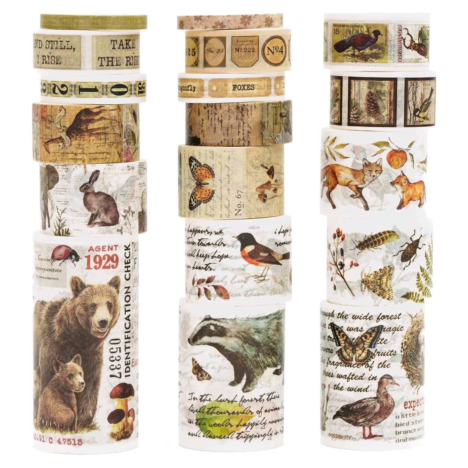 Juego de 18 Rollos de Cinta Washi Vintage Retro Songdao