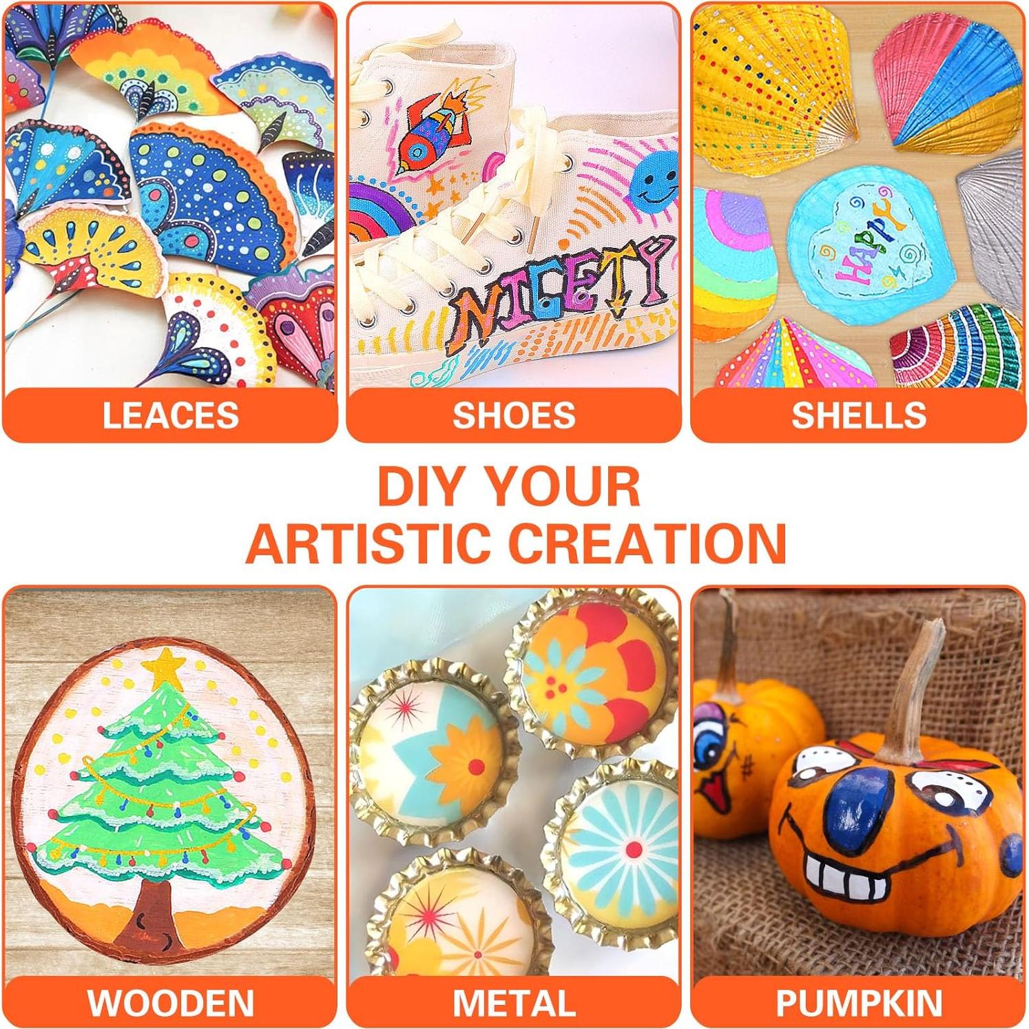 Marcadores Acrílicos Doble Punta NICETY 128 Colores Multicolor