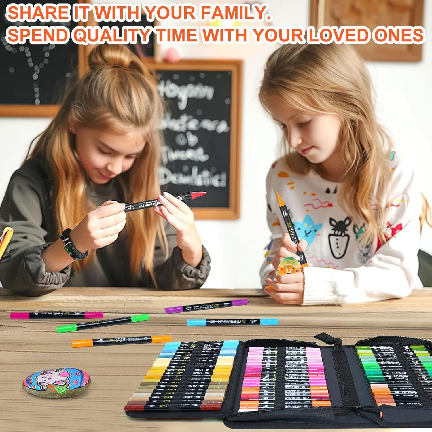 Marcadores Acrílicos Doble Punta NICETY 128 Colores Multicolor