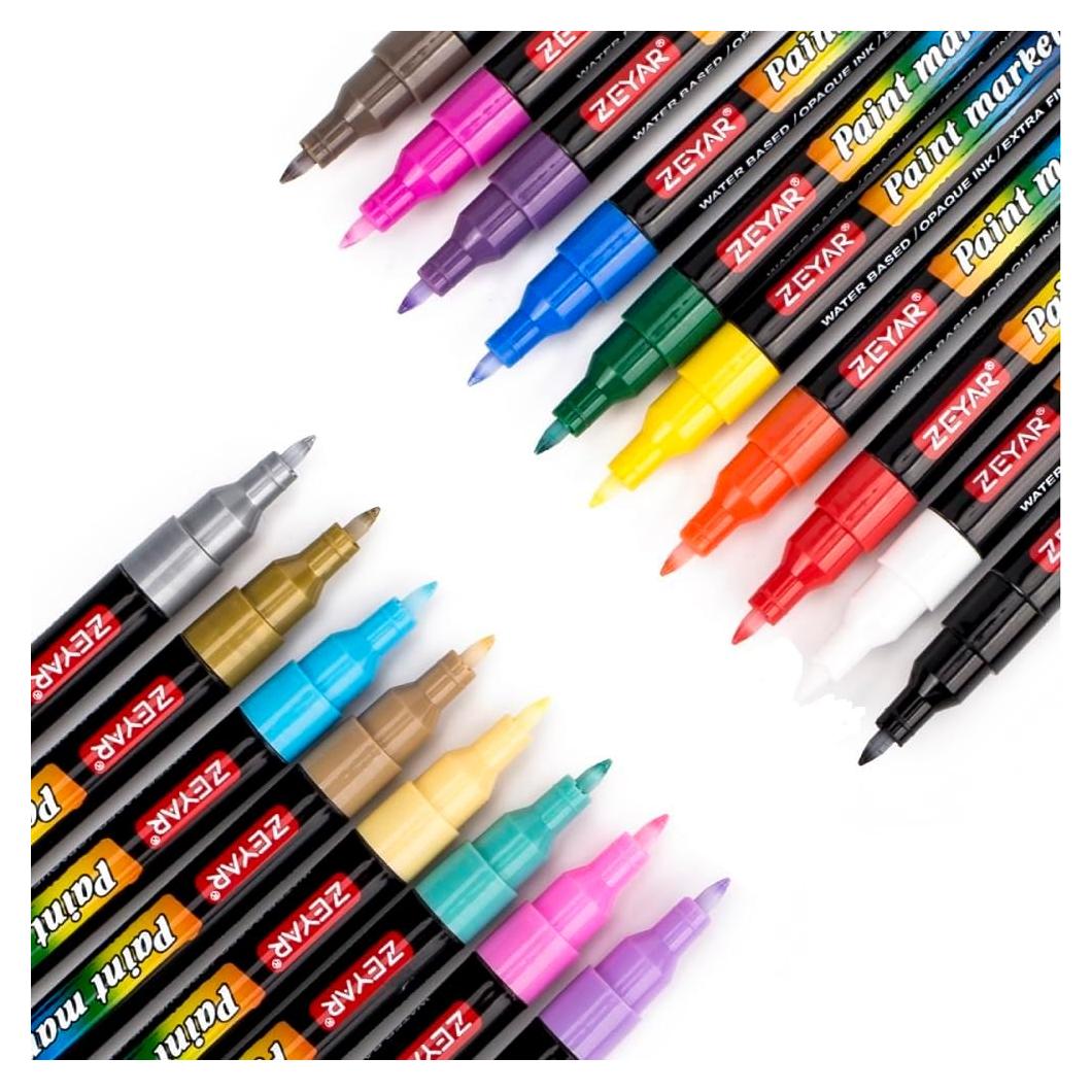 Lápiz de Pintura Acrílica ZEYAR 18 Colores Punta Extra Fina