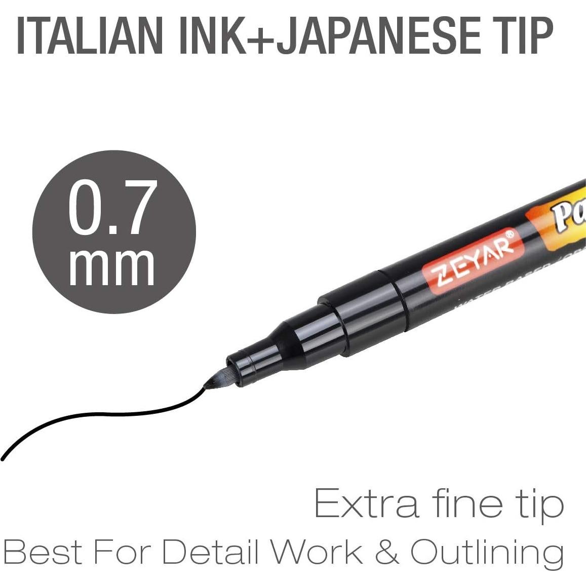 Lápiz de Pintura Acrílica ZEYAR 18 Colores Punta Extra Fina