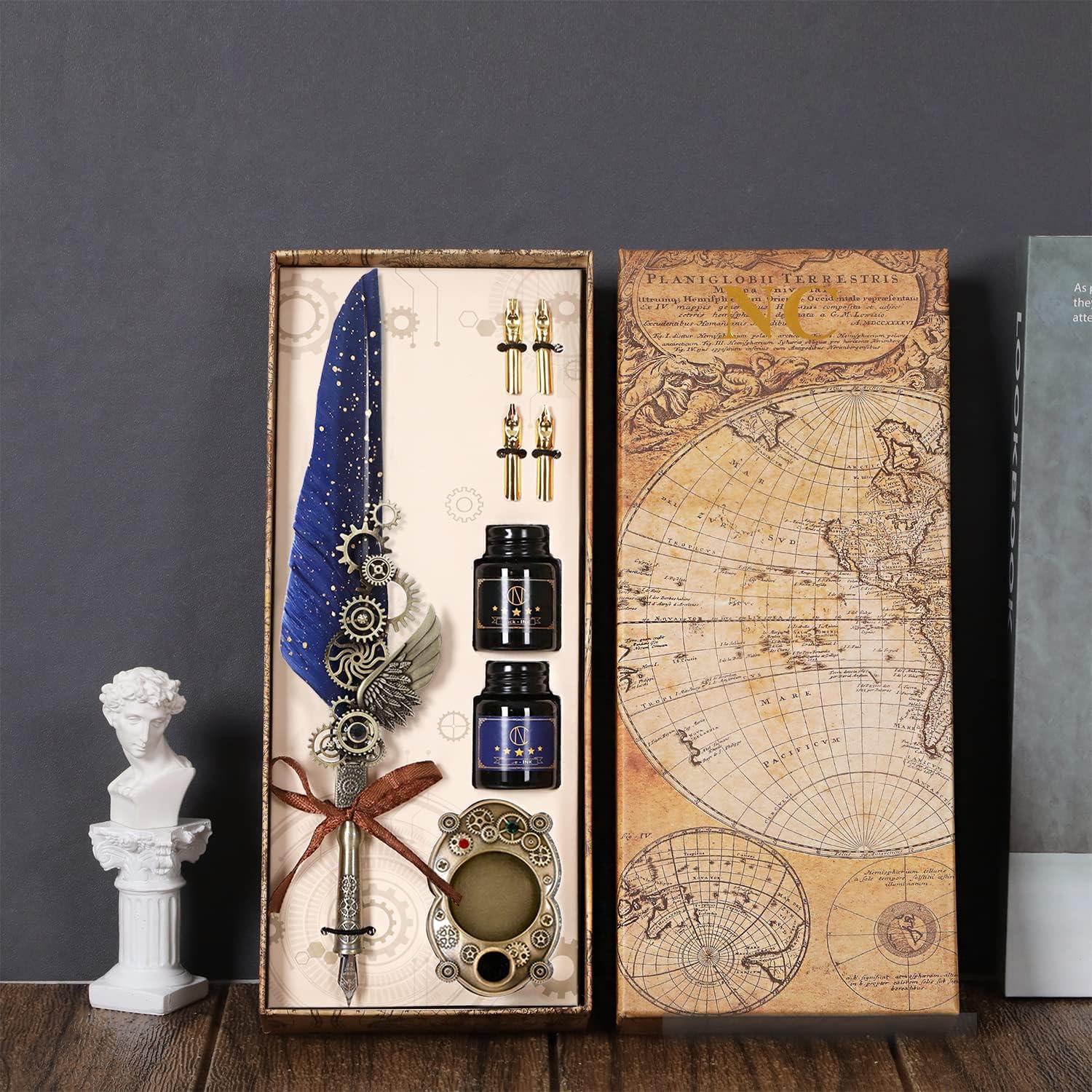 Juego de Plumas de Caligrafía NC Azul con Tinta y Puntas