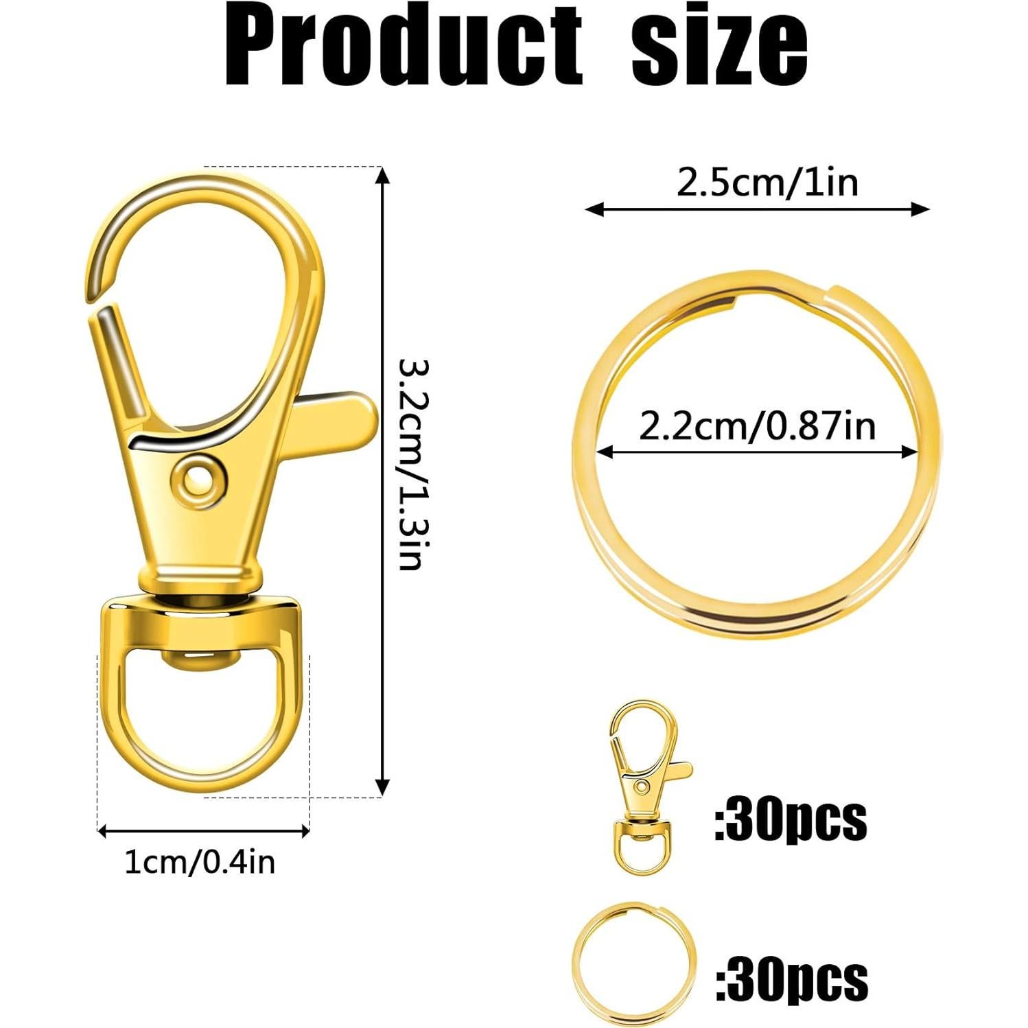 Ganchos de Resorte Dorados SANNIX 60 Piezas para Manualidades