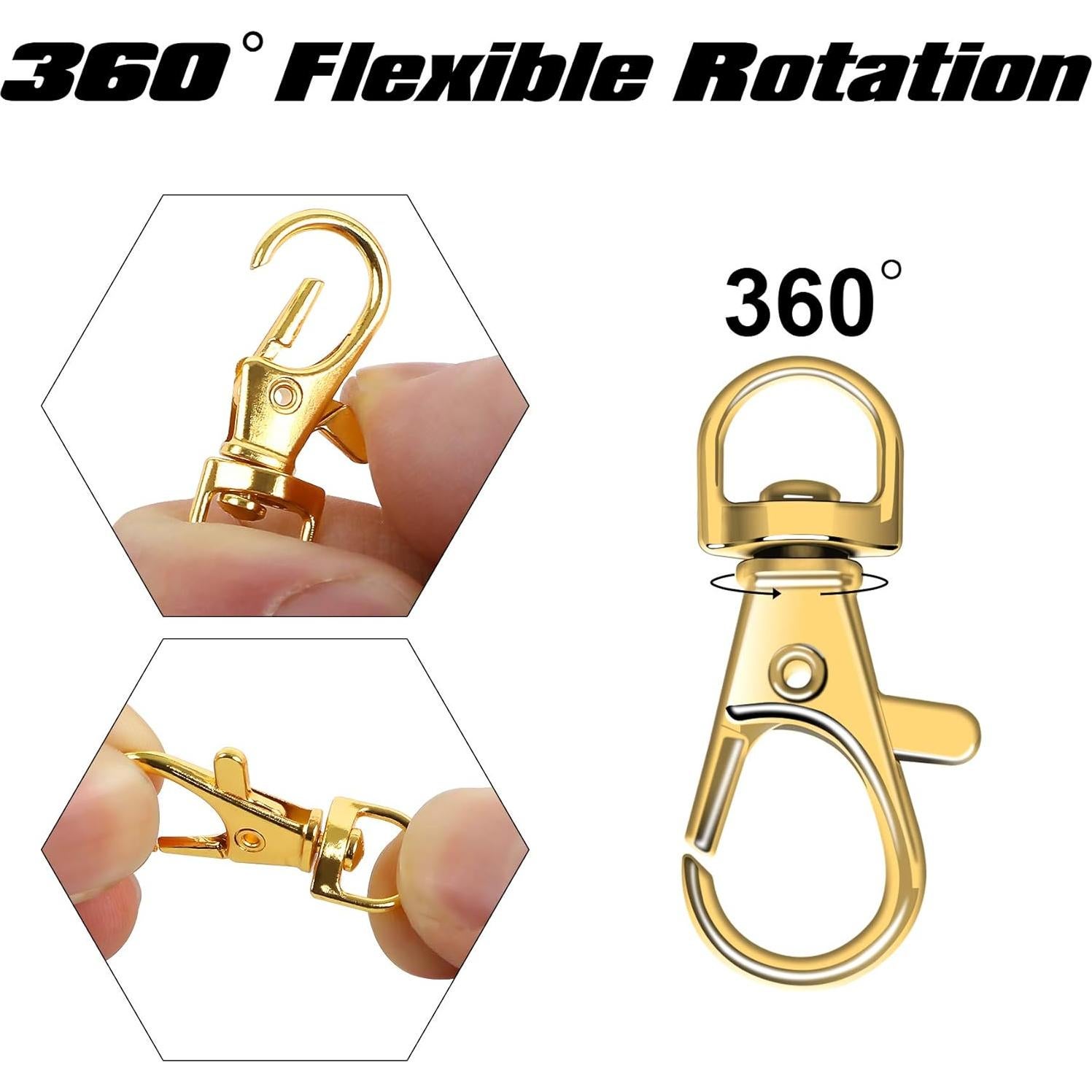 Ganchos de Resorte Dorados SANNIX 60 Piezas para Manualidades