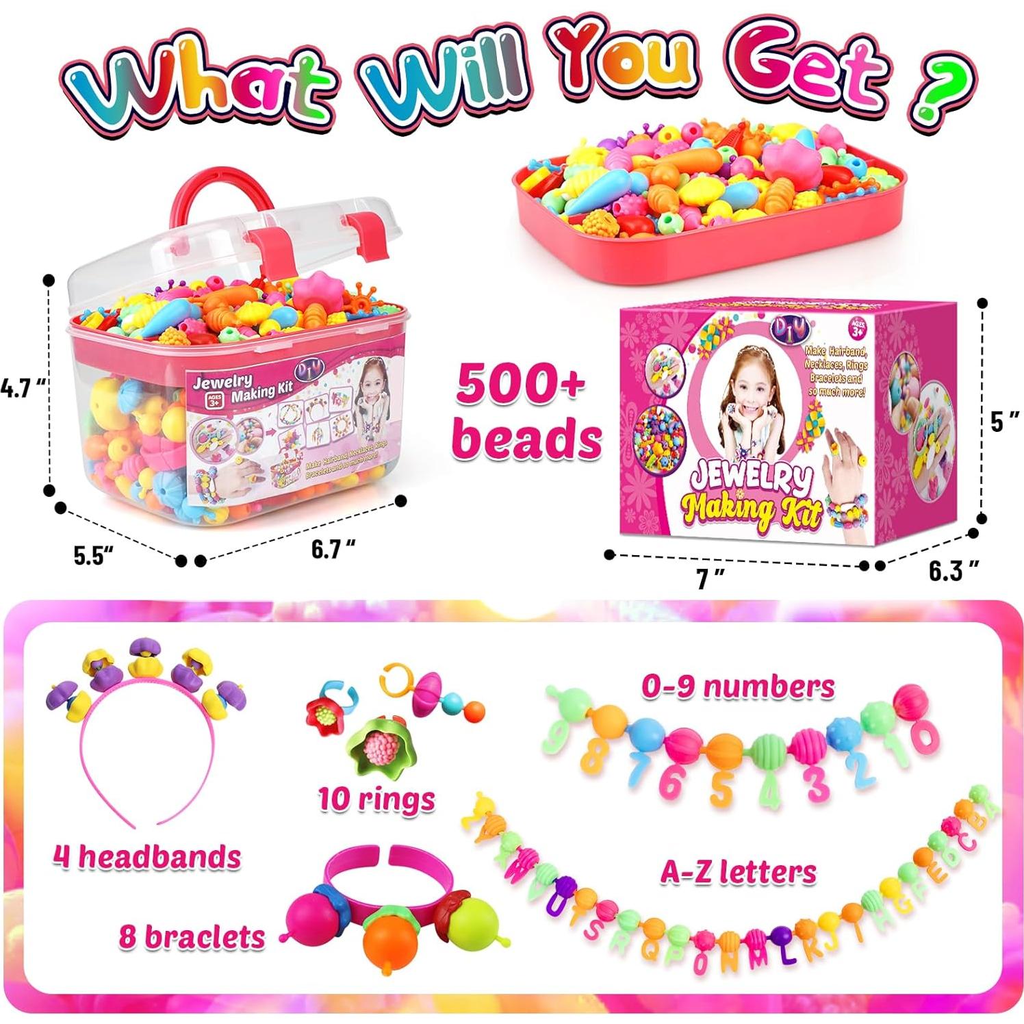 Kit de Joyería FUNZBO 520 Piezas para Niños 4-8 Años