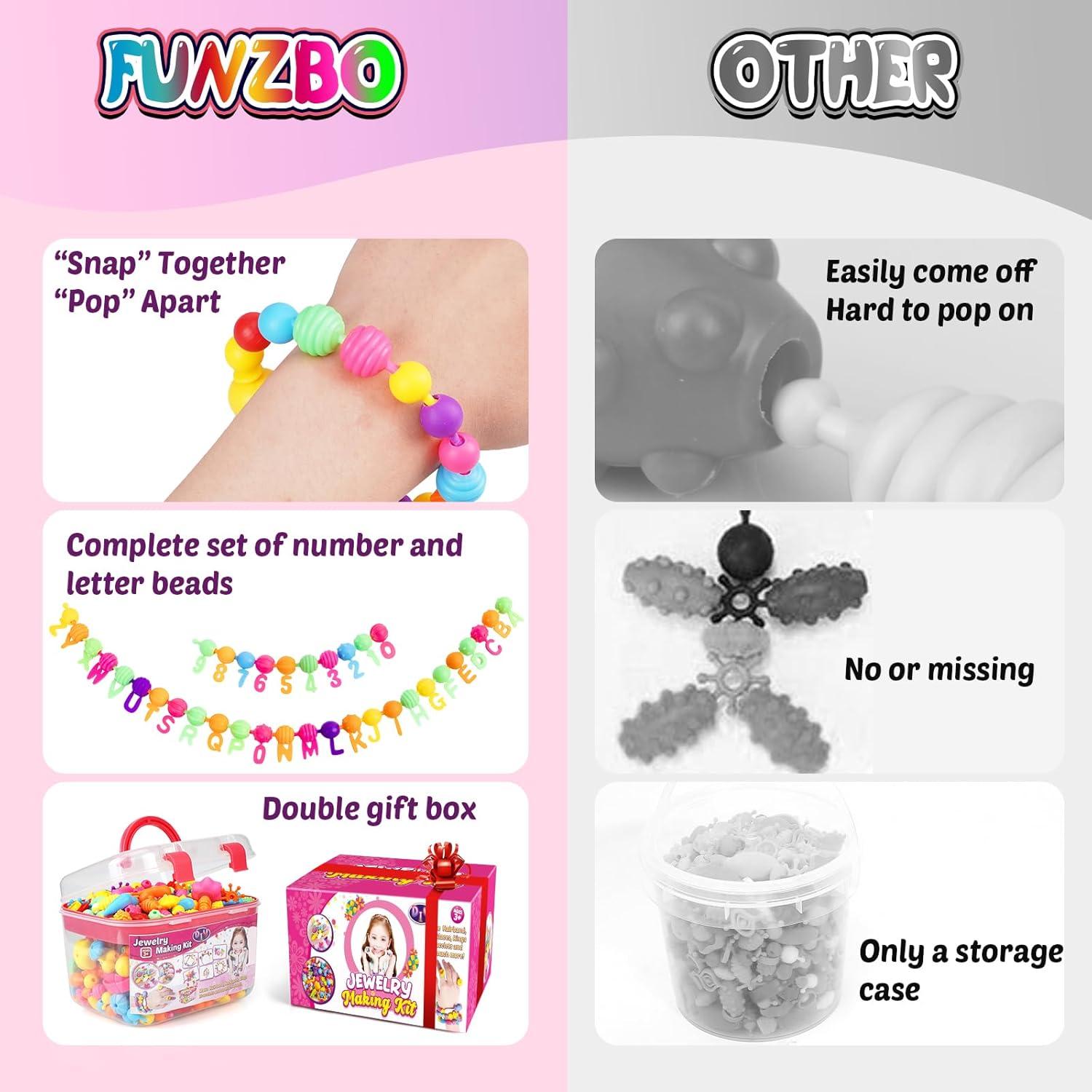 Kit de Joyería FUNZBO 520 Piezas para Niños 4-8 Años