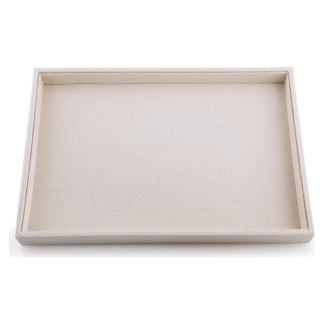 Bandeja de Joyería Oirlv de Lino Beige 35x24x3.5 cm