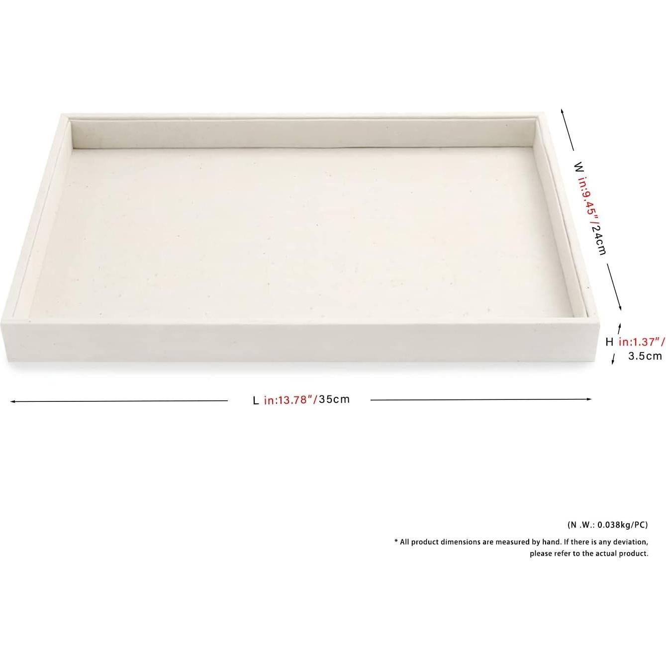 Bandeja de Joyería Oirlv de Lino Beige 35x24x3.5 cm