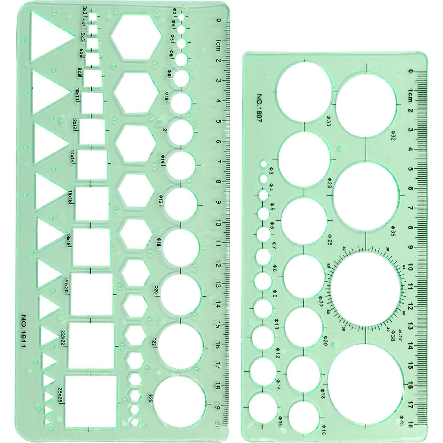 Juego de Plantillas Circulares Transparentes Unlorspy 2 Pcs