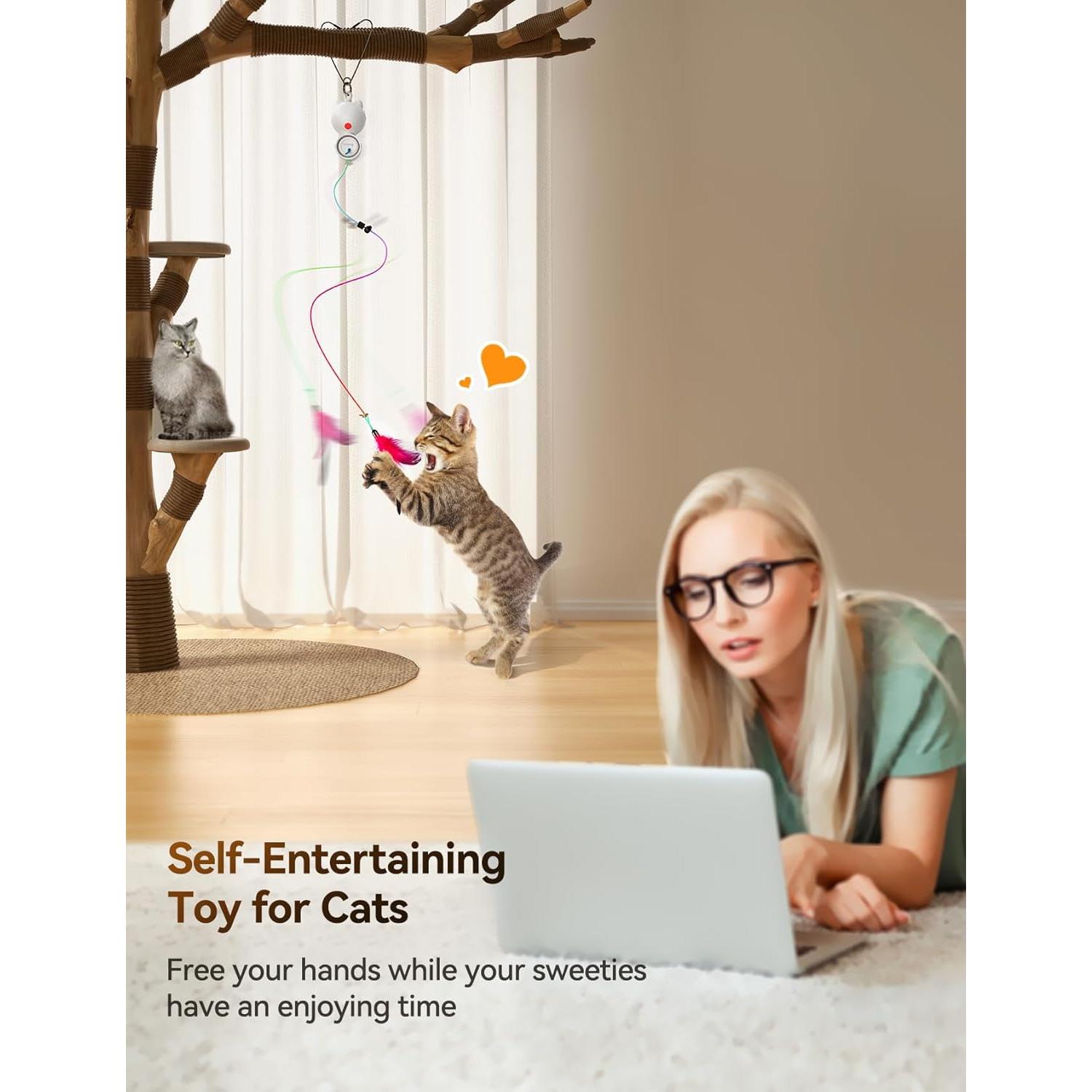 Juguete Interactivo para Gatos TANY E7 con 8 PZS Teaser