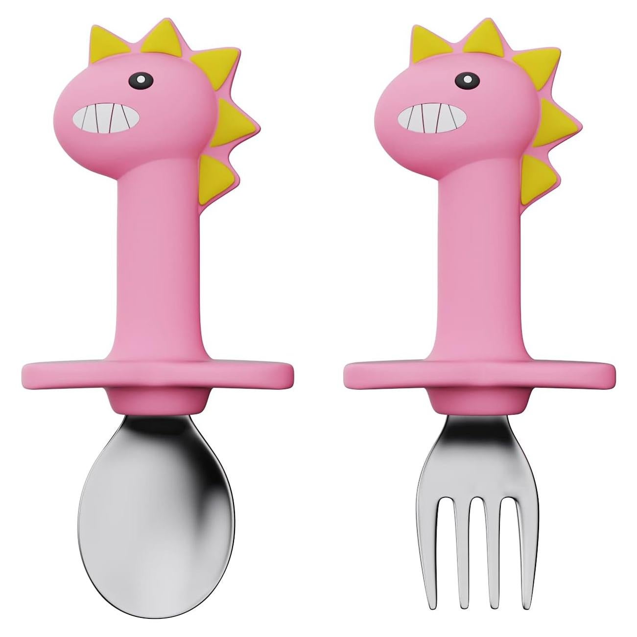 Juego de Cubiertos para Bebés SFCCMM Silicona Acero Inoxidable