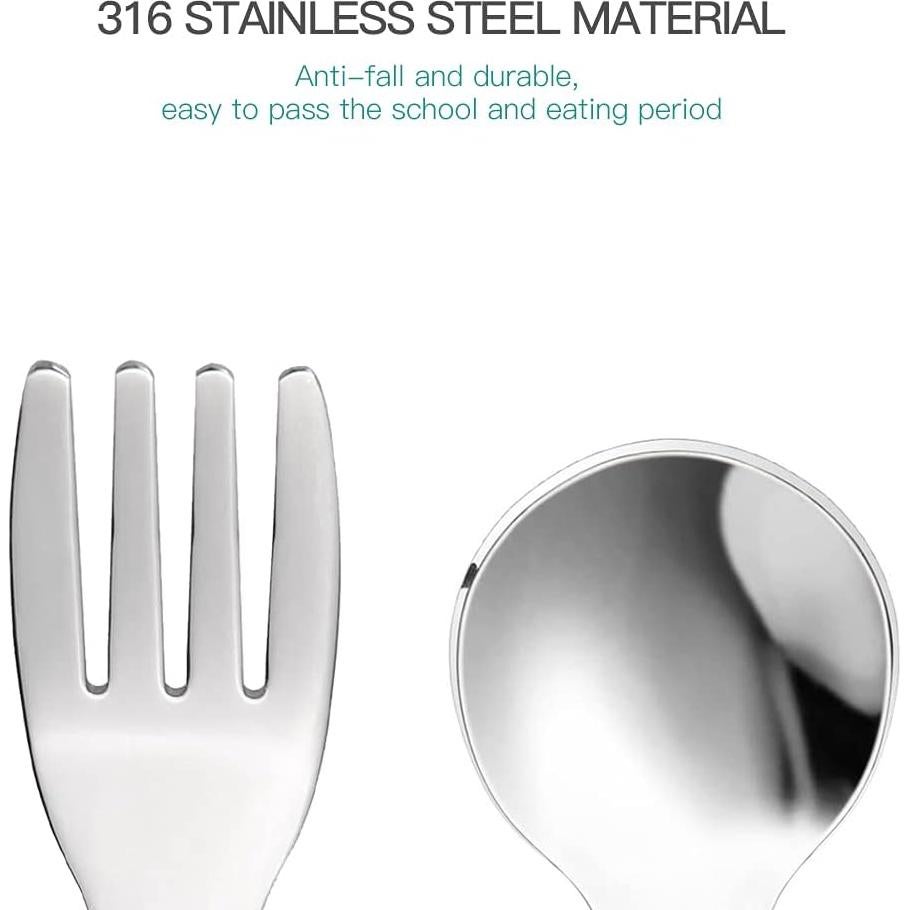 Juego de Cubiertos para Bebés SFCCMM Silicona Acero Inoxidable