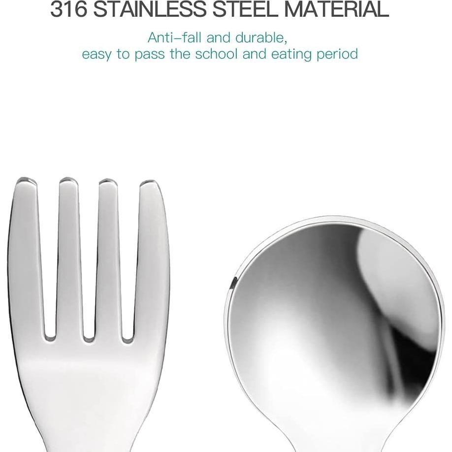 Juego de Cubiertos para Bebés SFCCMM Silicona Acero Inoxidable