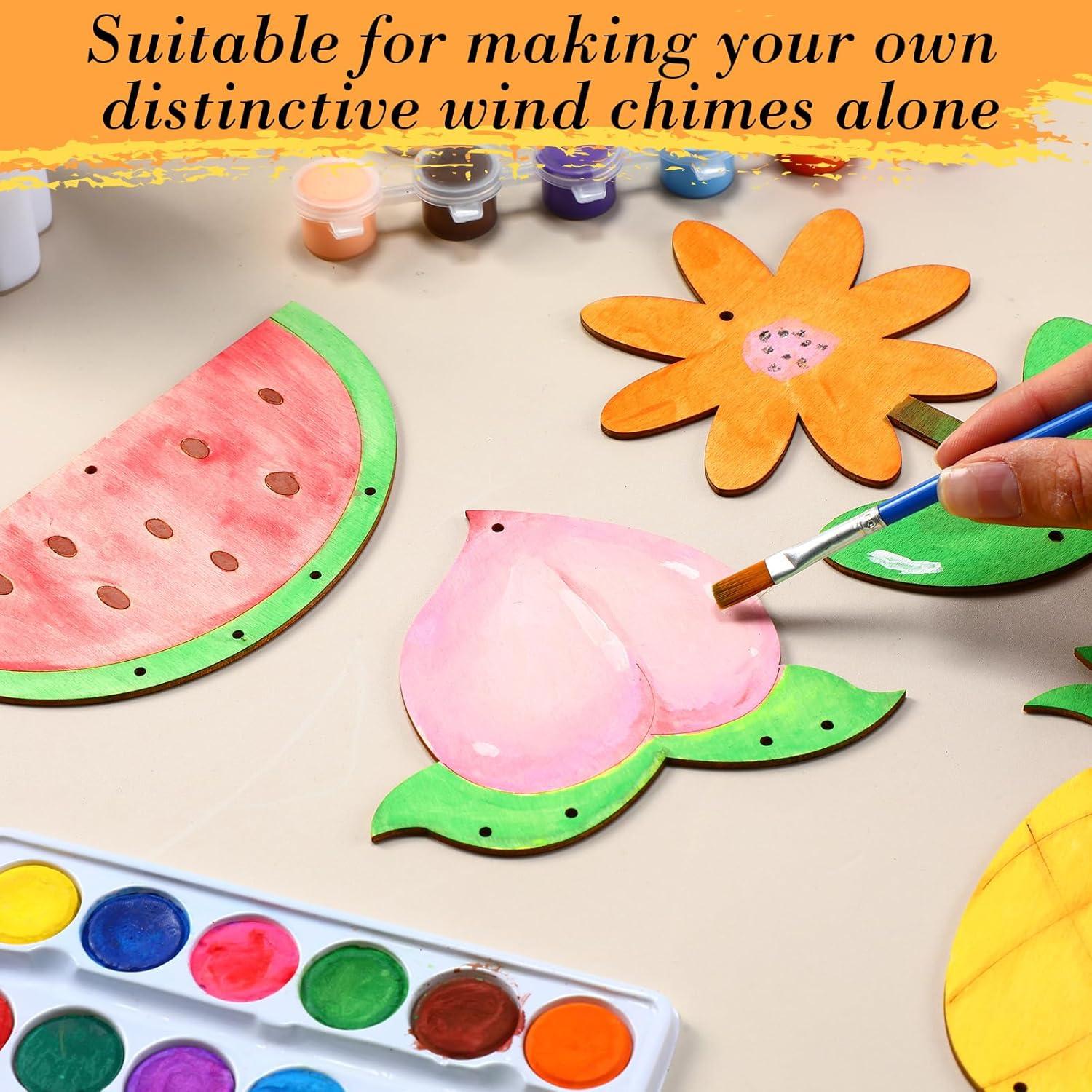 Kit de Campanas de Viento Tuanse 24 Pcs Madera DIY Animales