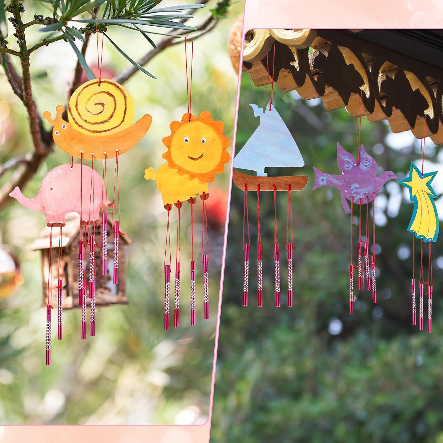 Kit de Campanas de Viento Tuanse 24 Pcs Madera DIY Animales