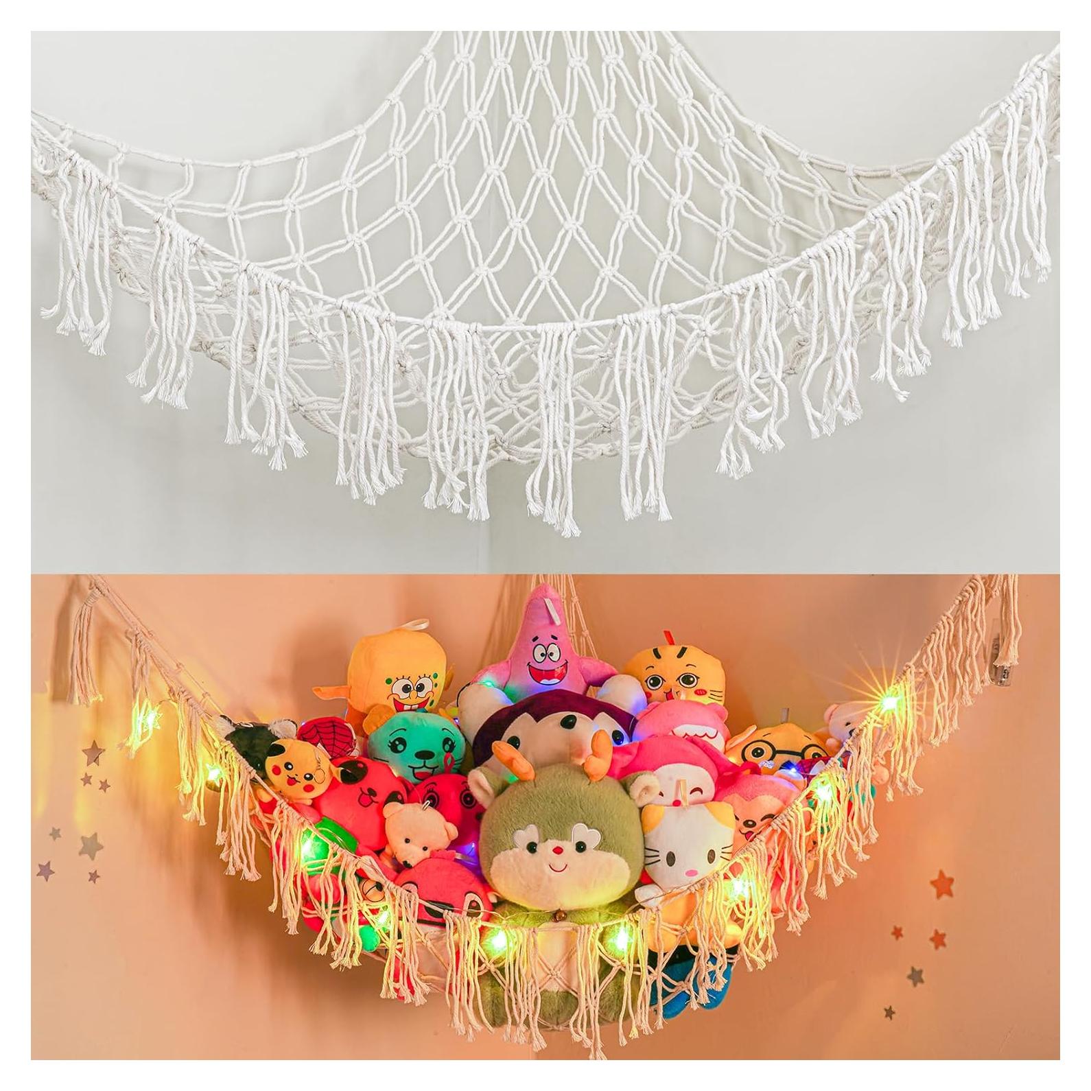 Hamaca Colgante de Peluches CCYLTL 160 cm Boho con Luz LED