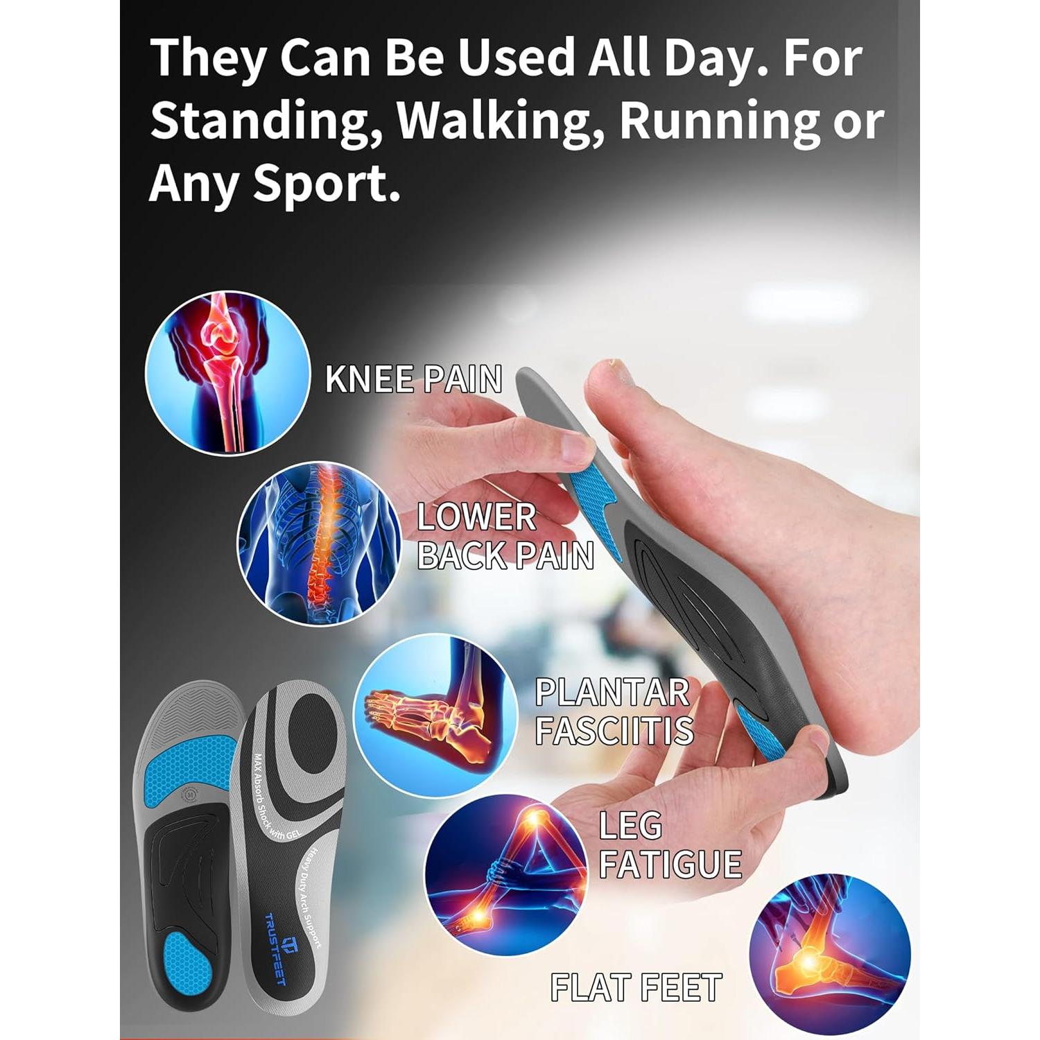 Plantillas Antifatiga Trustfeet para Trabajo - Soporte Arco XS