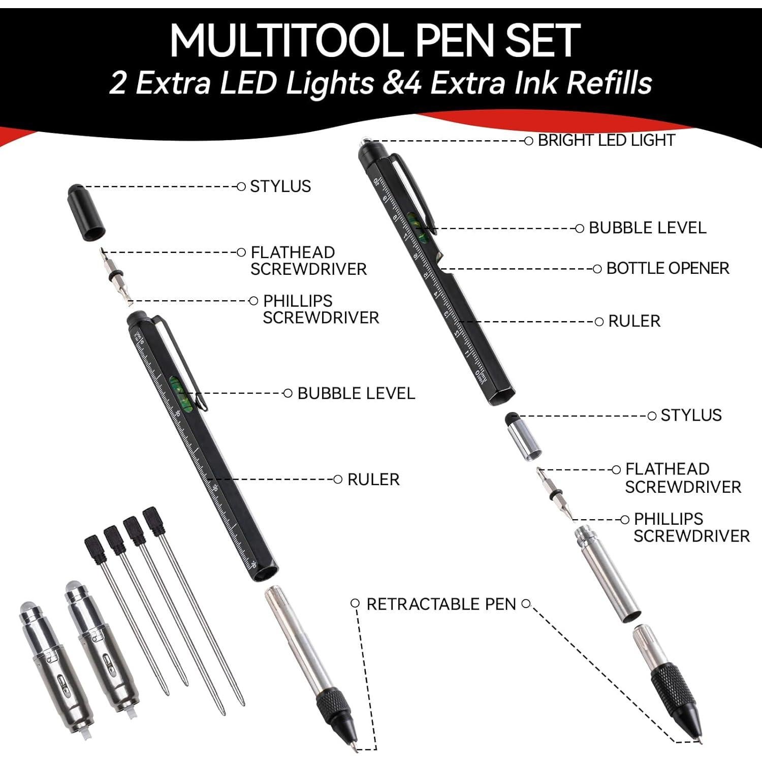Bolígrafo Multitool 11 en 1 SYMNTEM con Luz LED