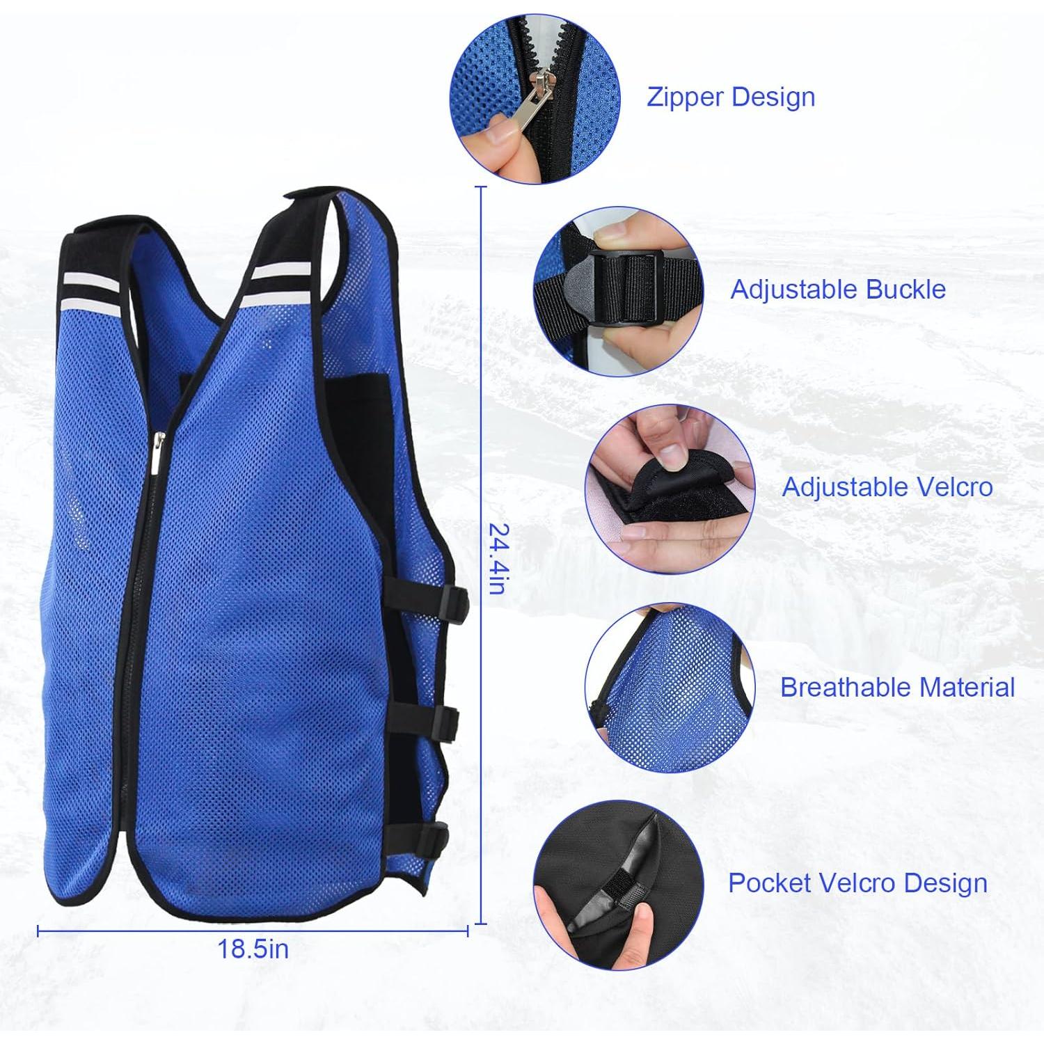 Chaleco Refrigerante Kka FFe Ajustable Azul para Adultos