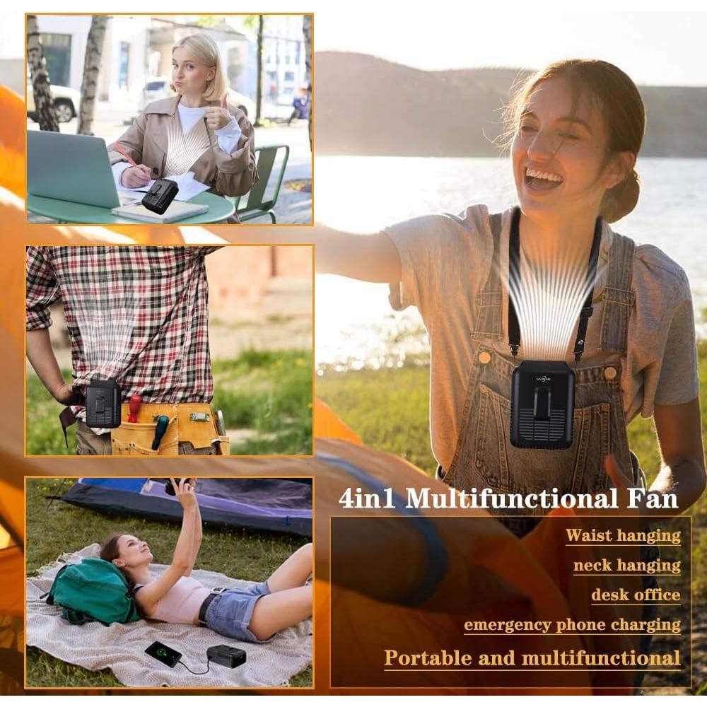 Ventilador Personal Recargable CAZOKASI 8000mAh 32h USB