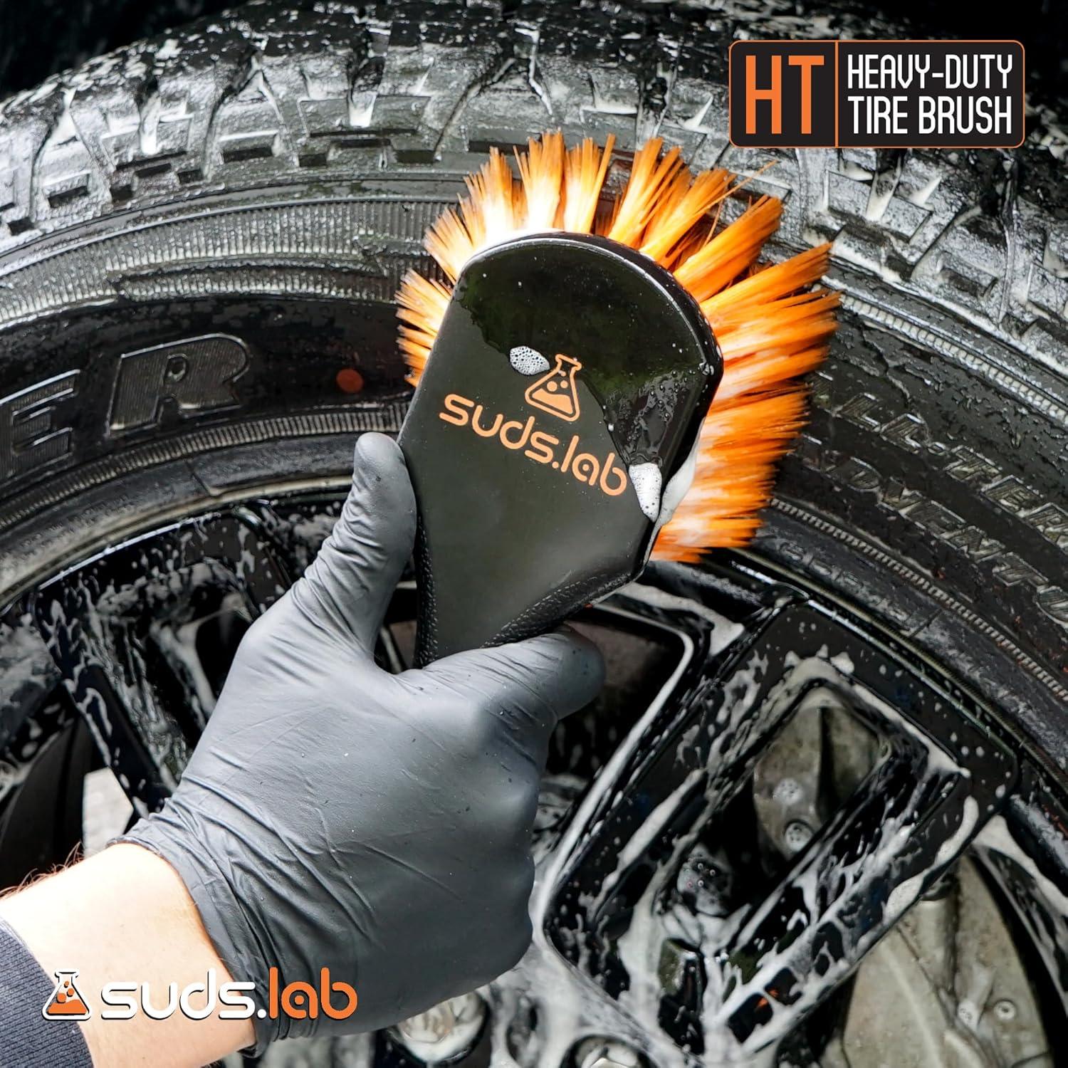 Cepillo Limpiador de Ruedas SudsLab HT - 21.6 cm, Negro