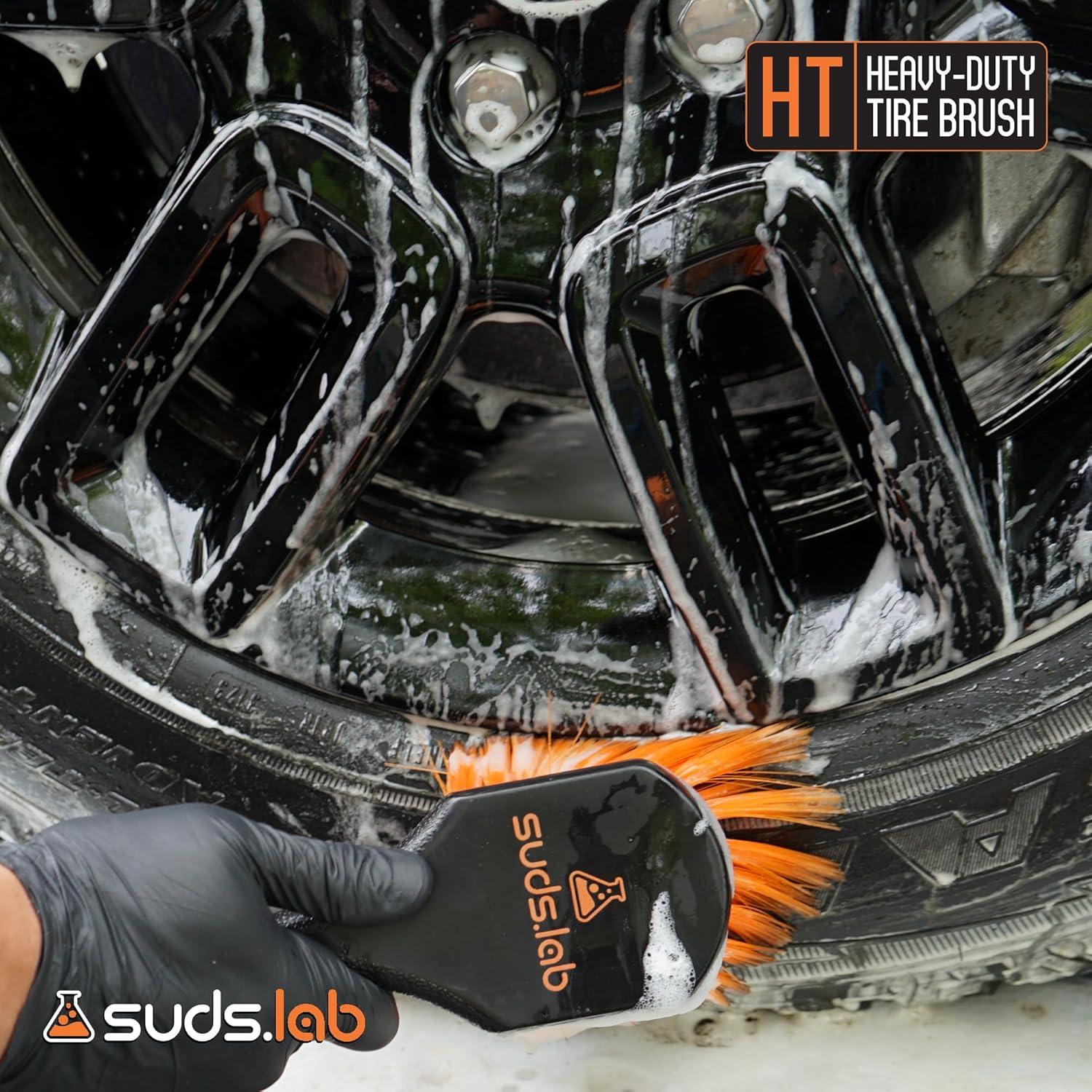 Cepillo Limpiador de Ruedas SudsLab HT - 21.6 cm, Negro