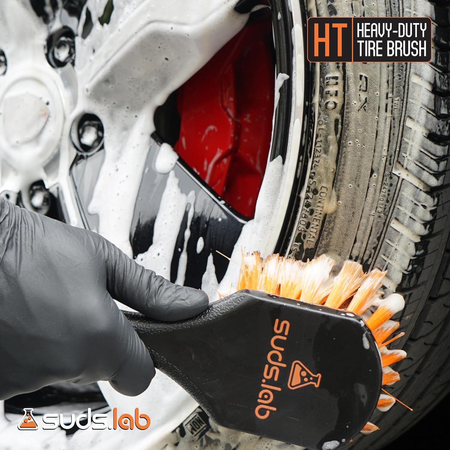 Cepillo Limpiador de Ruedas SudsLab HT - 21.6 cm, Negro