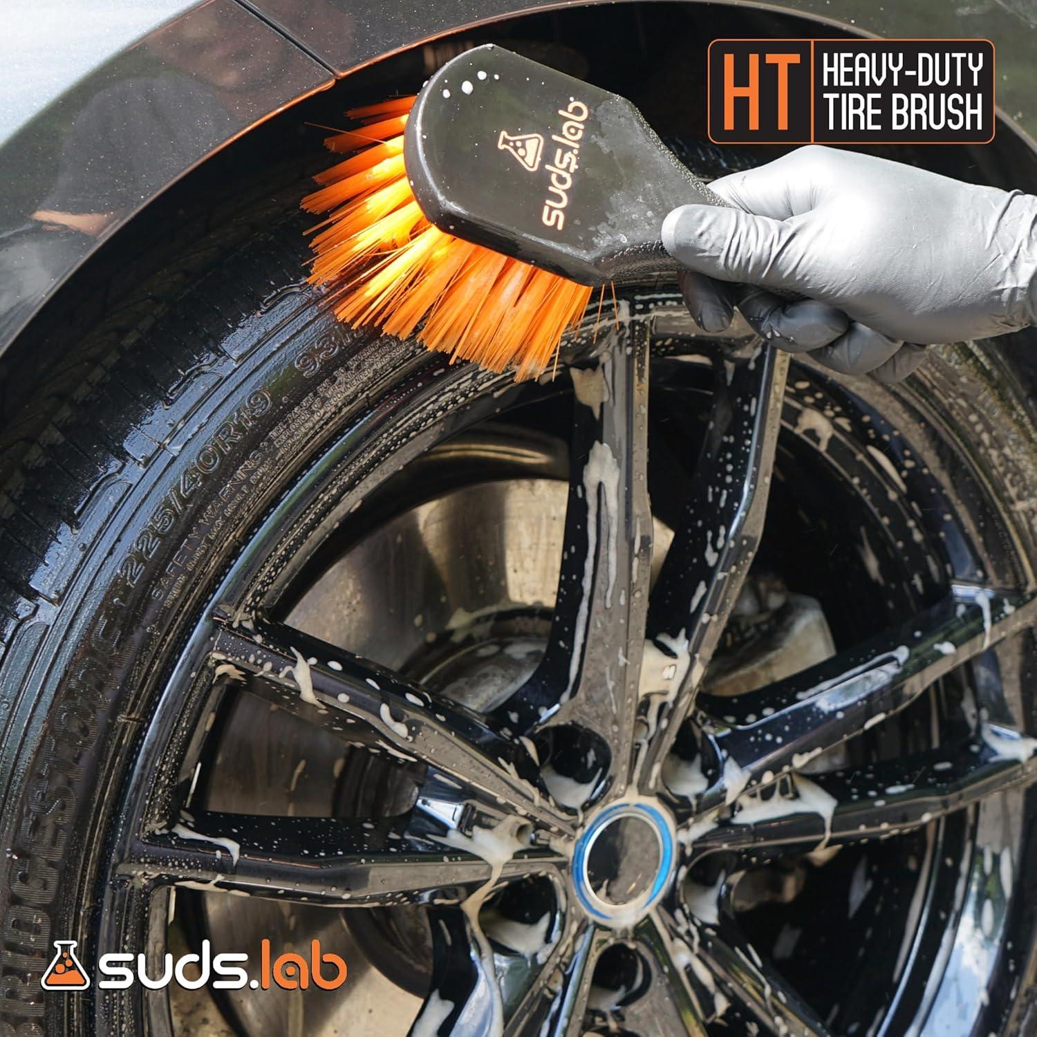 Cepillo Limpiador de Ruedas SudsLab HT - 21.6 cm, Negro