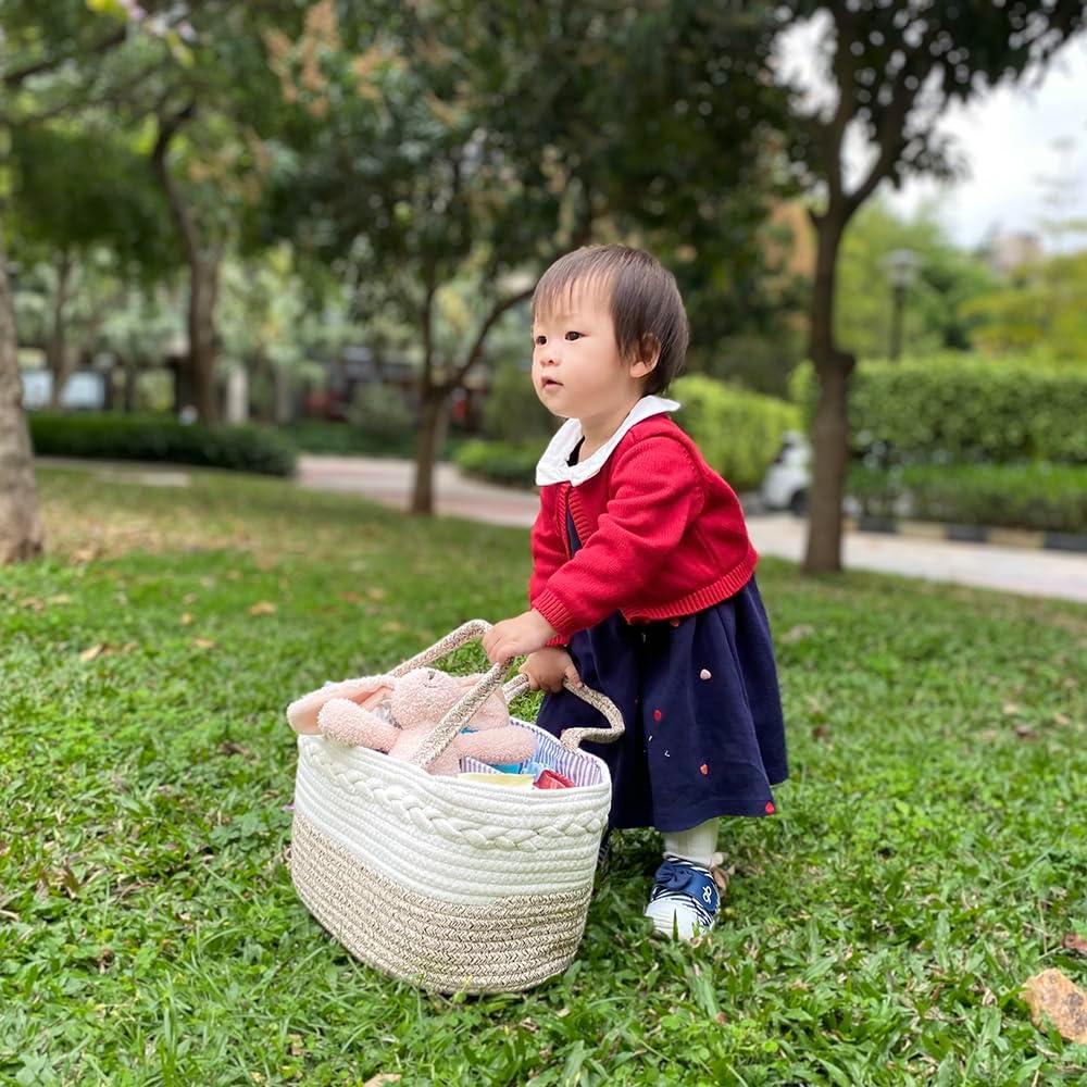 Caddy Organizador para Pañales YeaYee Algodón Amarillo 35.5x20.3 cm