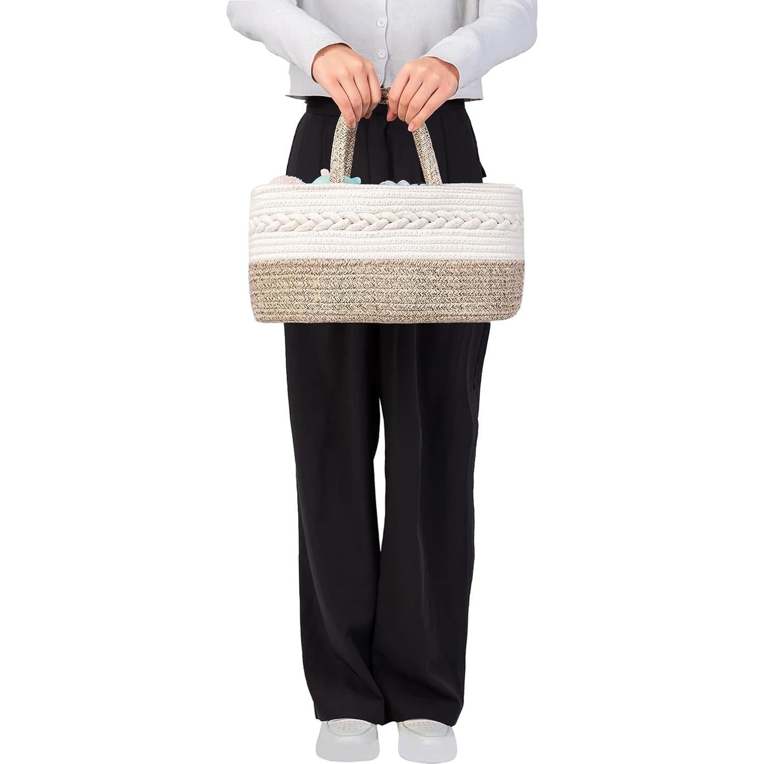 Caddy Organizador para Pañales YeaYee Algodón Amarillo 35.5x20.3 cm